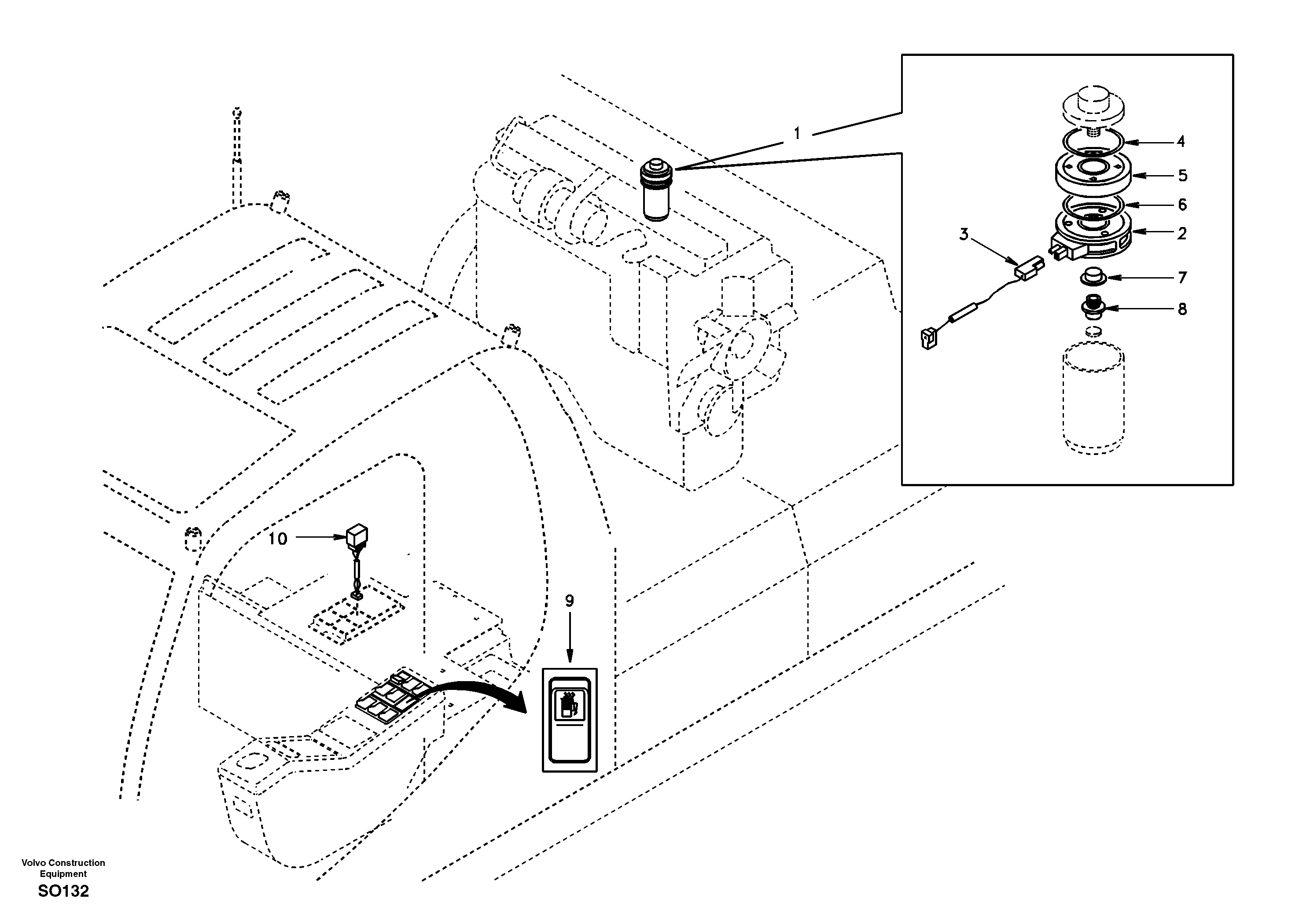 Схема запчастей Volvo EC150 - 27707 Fuel line, fuel heater EC150