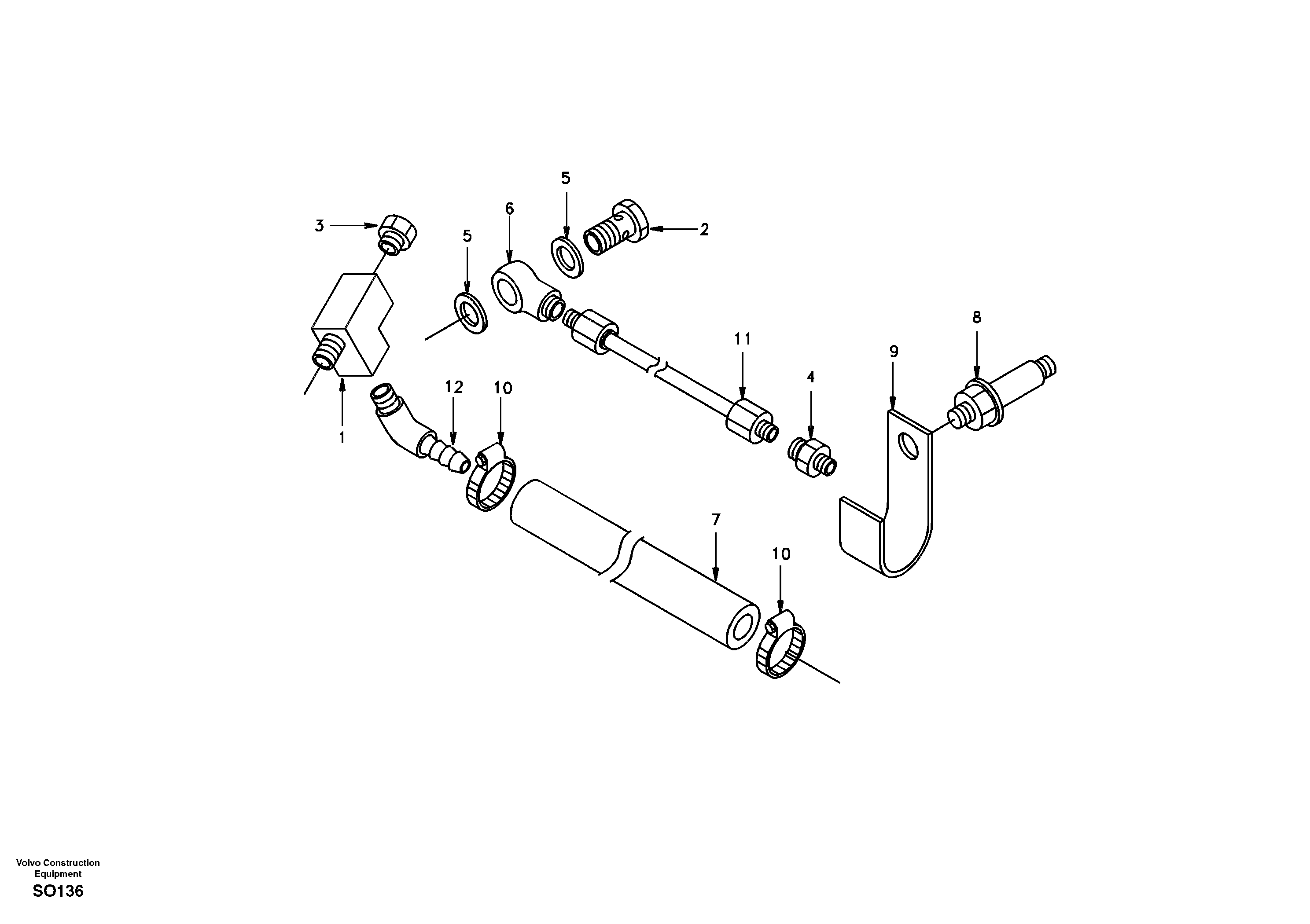 Схема запчастей Volvo EC150 - 27711 Air fuel control, plumbing EC150