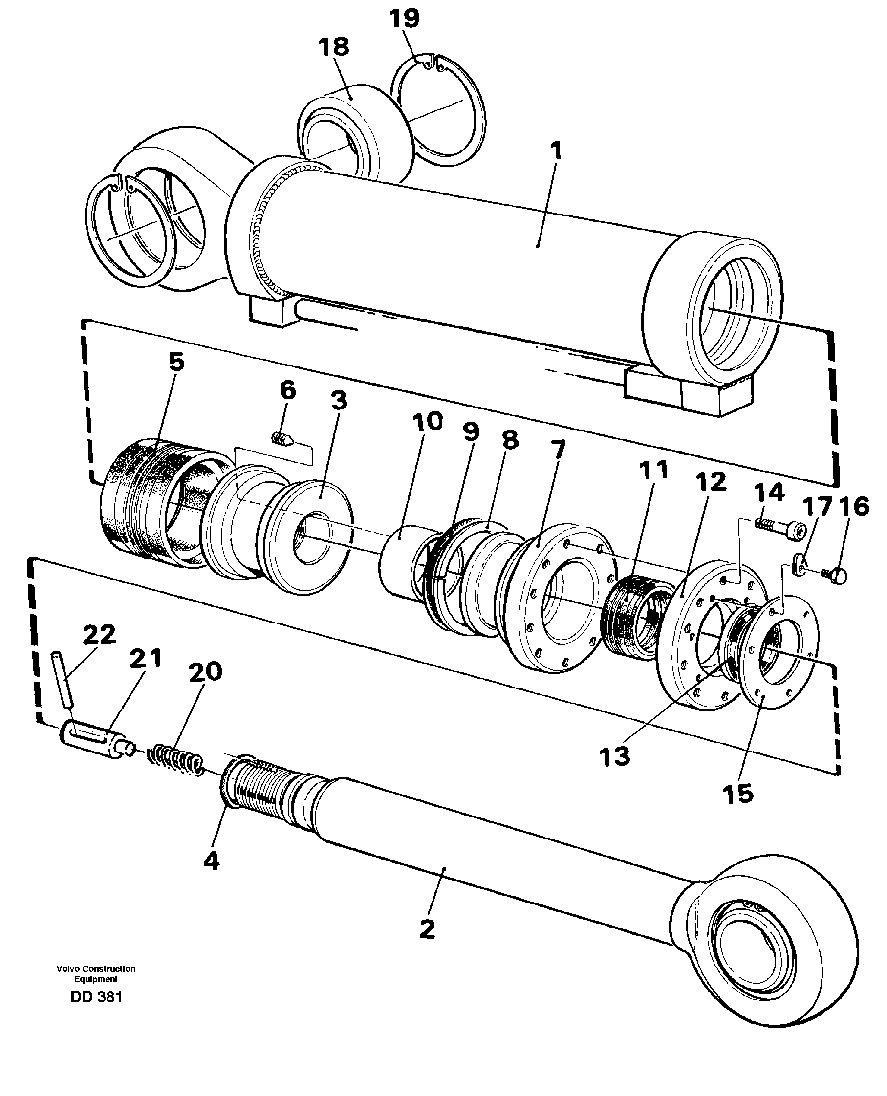 Схема запчастей Volvo EC150 - 39774 Гидроцилиндр ATTACHMENTS ATTACHMENTS BUCKETS