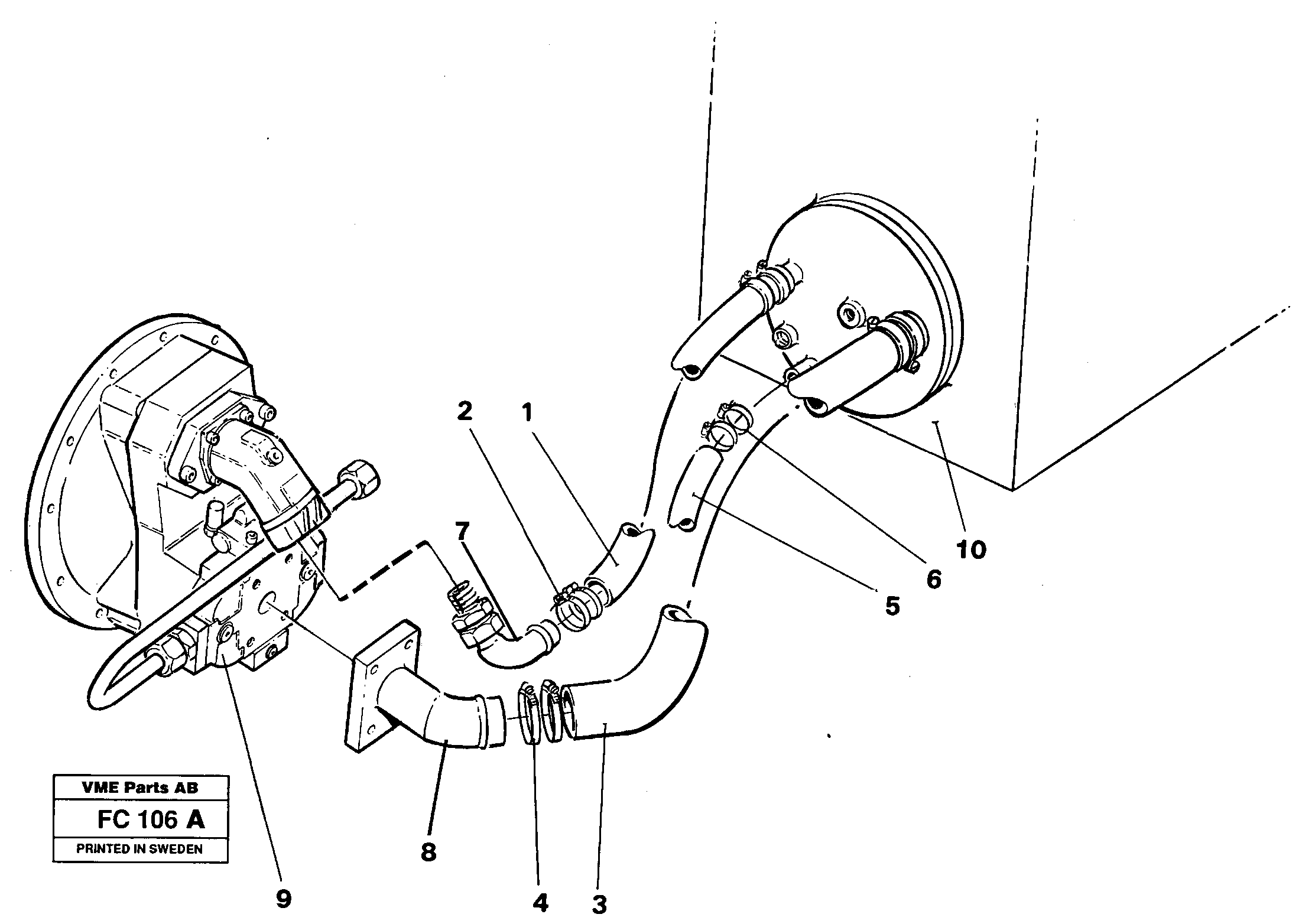 Схема запчастей Volvo EC150 - 71436 Hydraulic system, suction lines EC150 ?KERMAN ?KERMAN EC150 SER NO - 129