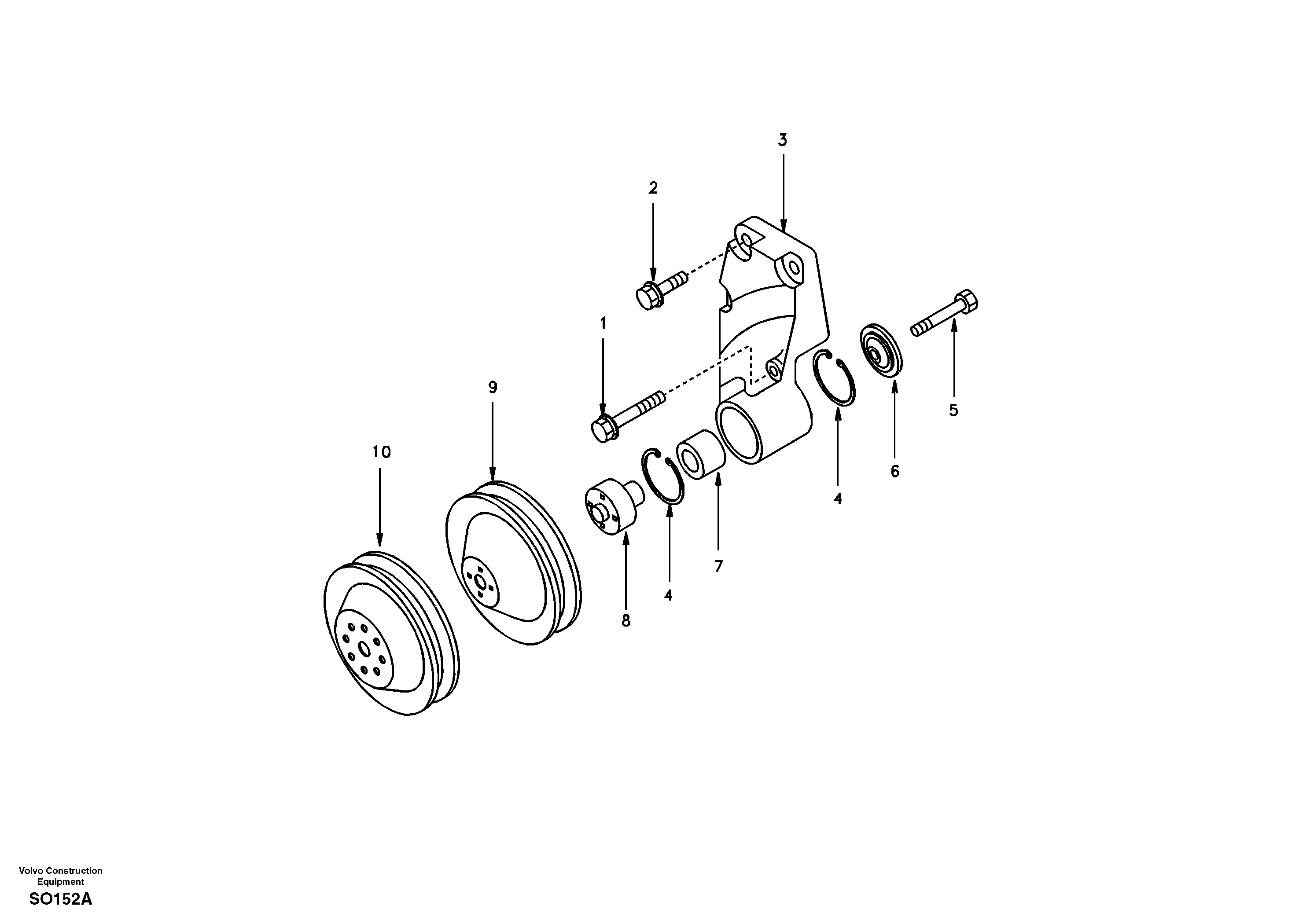 Схема запчастей Volvo EC150 - 13901 Fan drive EC150