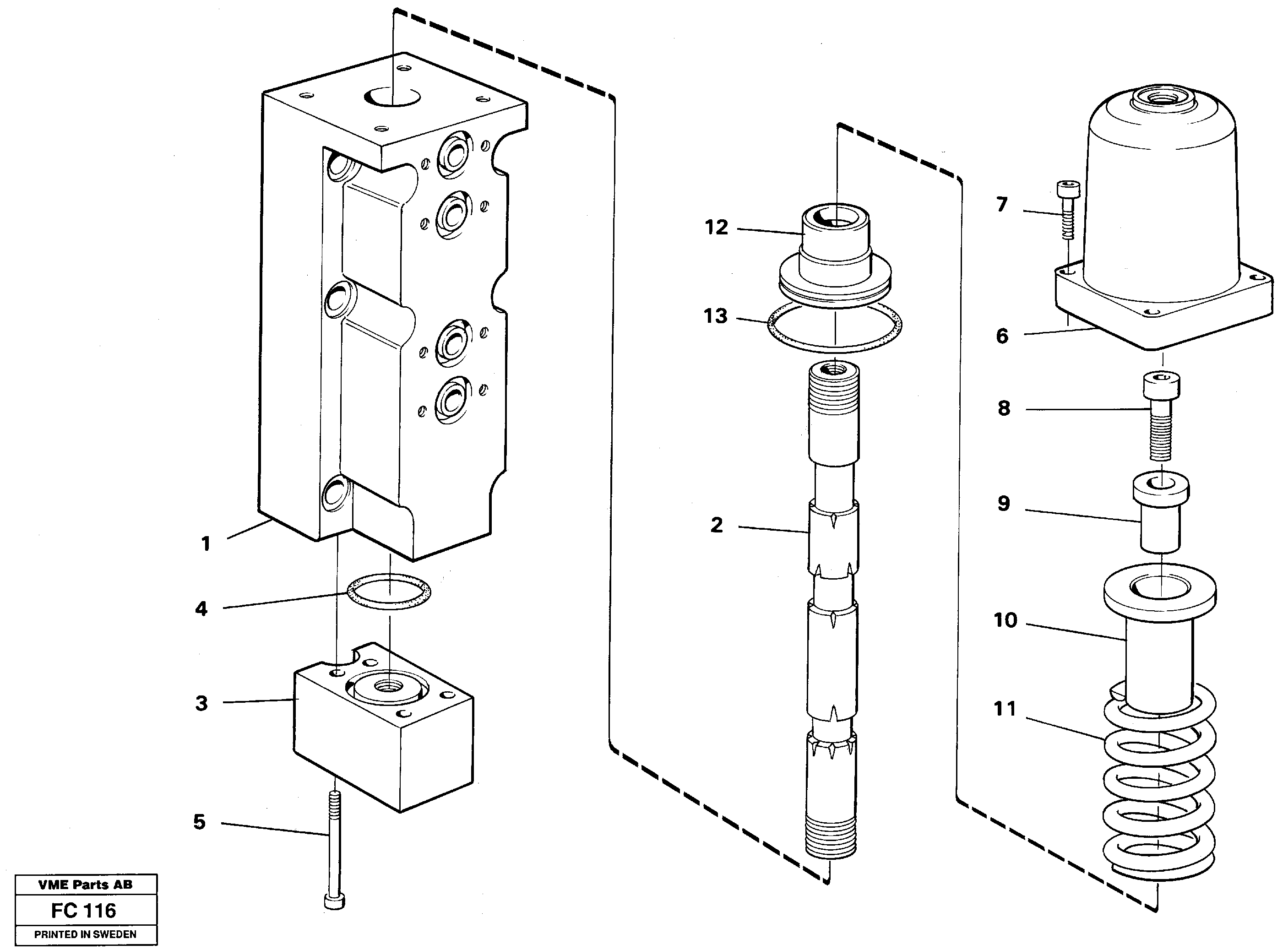 Схема запчастей Volvo EC150 - 97927 Four-way valve, boom primary EC150 ?KERMAN ?KERMAN EC150 SER NO - 129