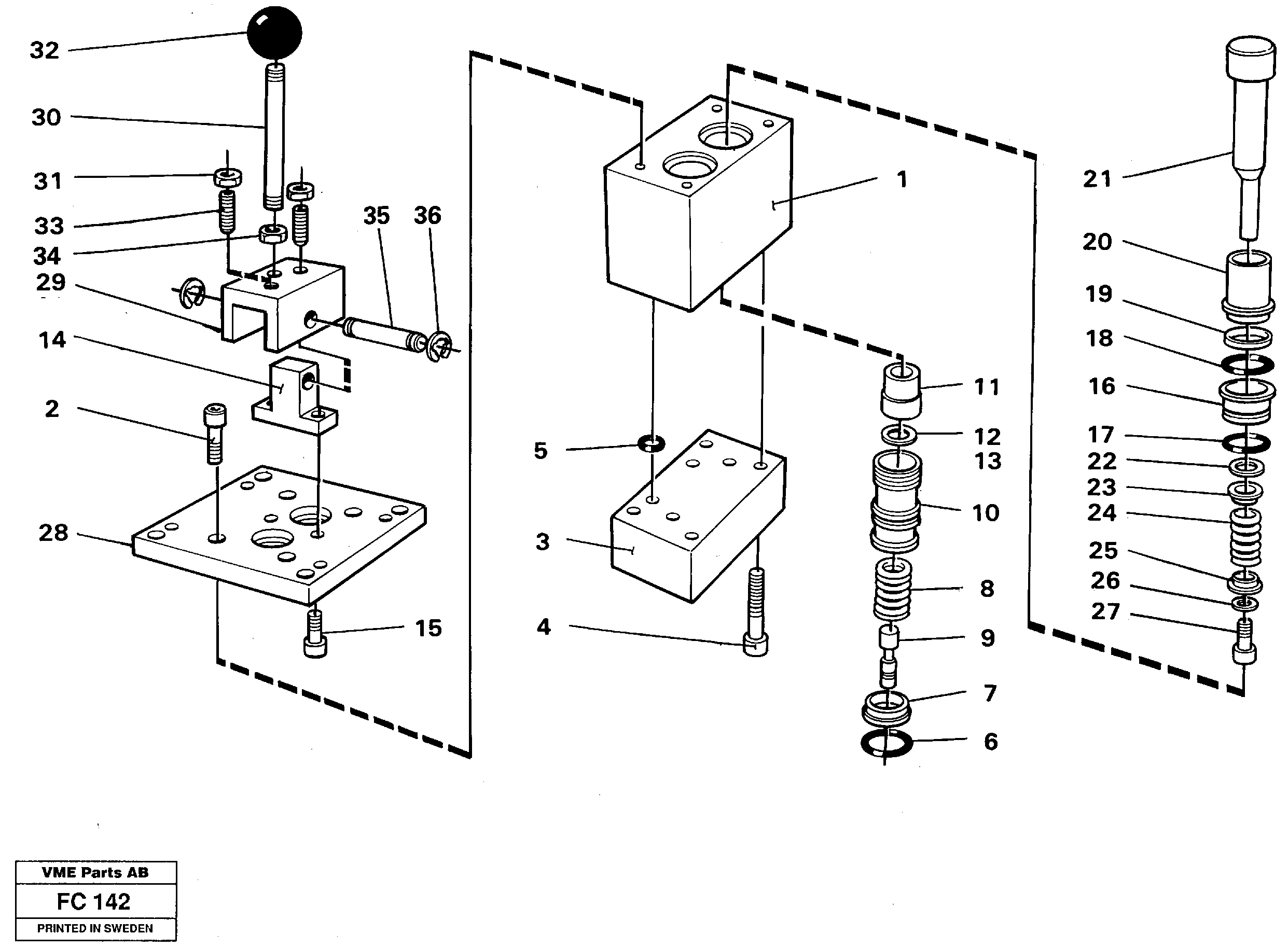 Схема запчастей Volvo EC150 - 35763 Control pressure valve EC150 ?KERMAN ?KERMAN EC150 SER NO - 129