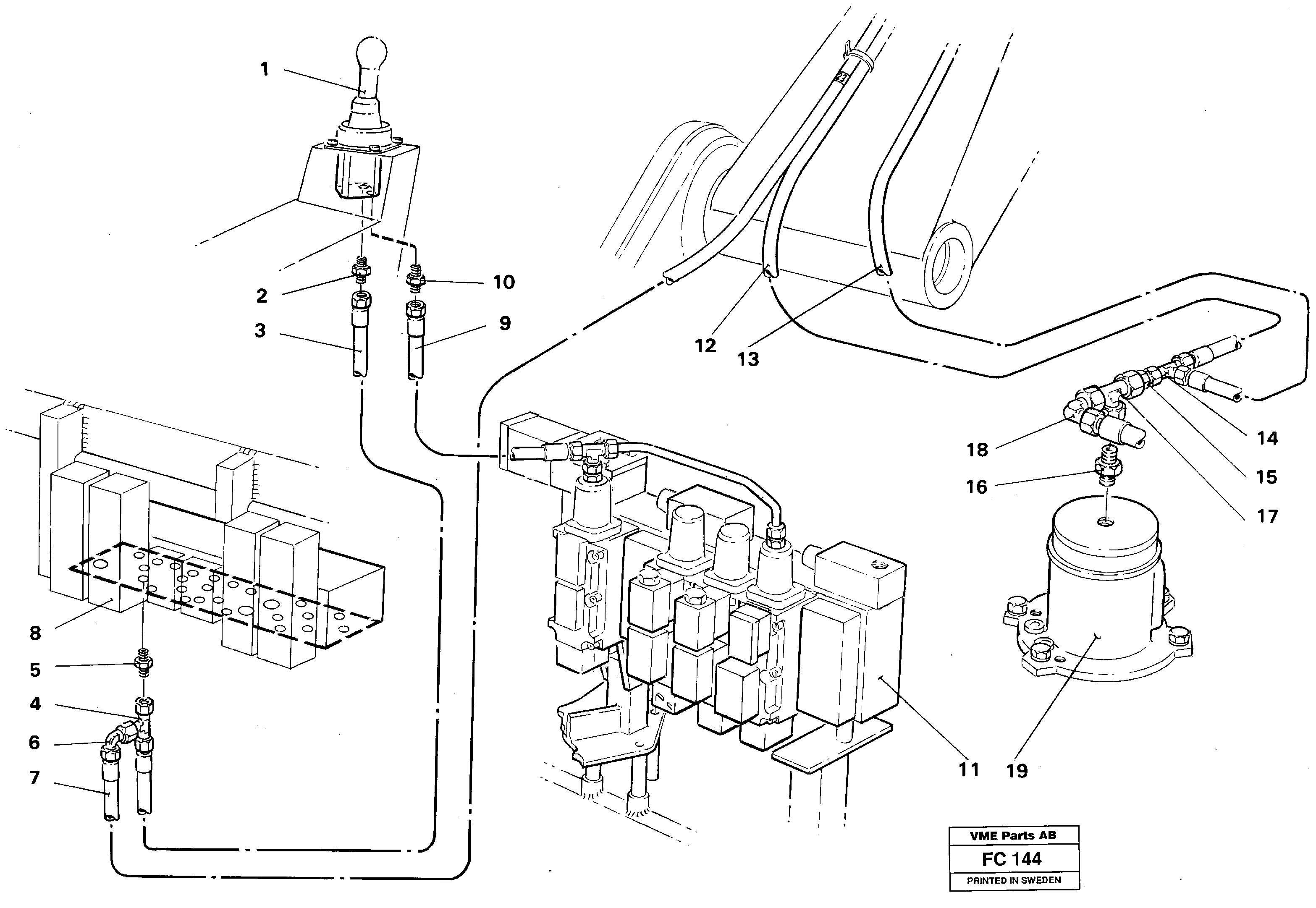 Схема запчастей Volvo EC150 - 35764 Servo hydraulics, boom EC150 ?KERMAN ?KERMAN EC150 SER NO - 129