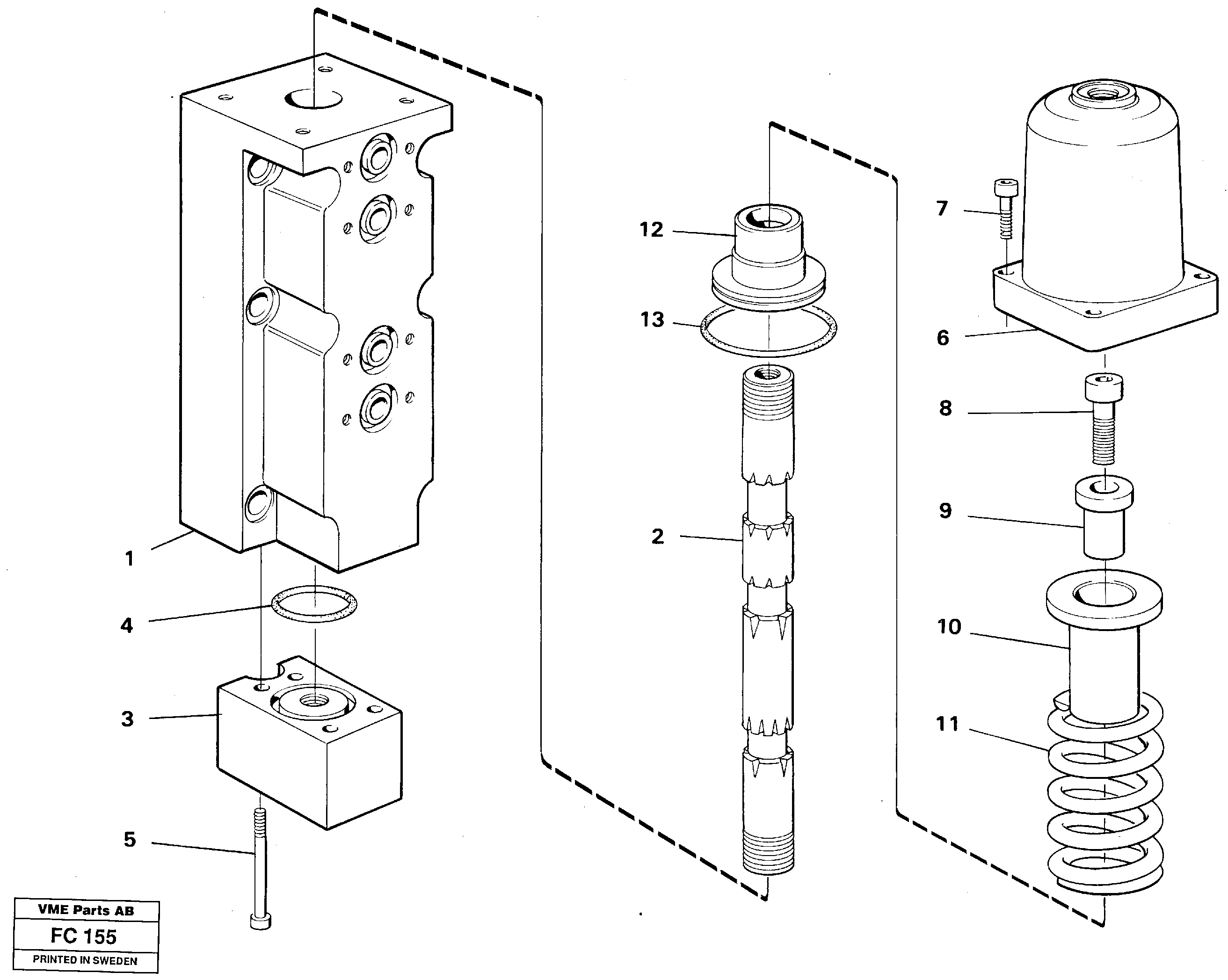 Схема запчастей Volvo EC150 - 106810 Four-way valve, slope bucket/rotating hydraulic EC150 ?KERMAN ?KERMAN EC150 SER NO - 129