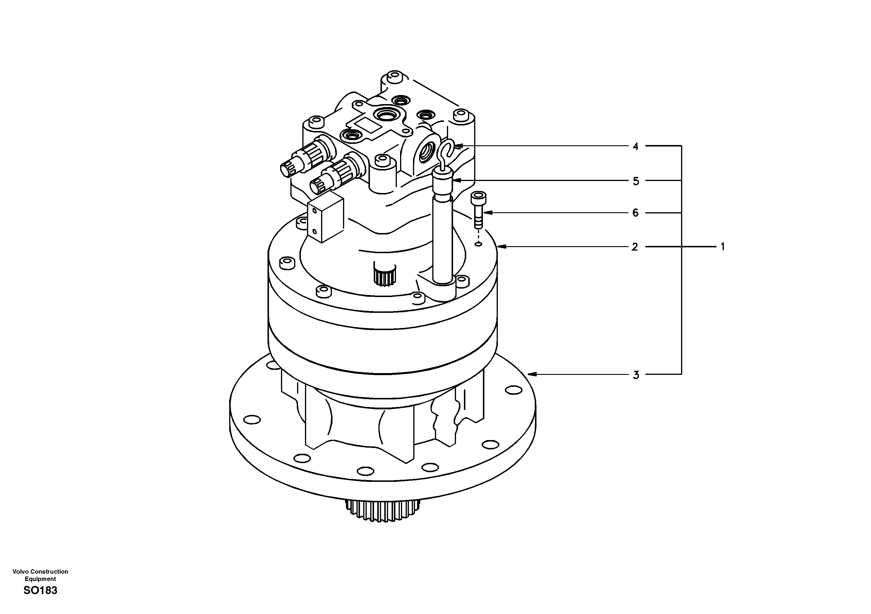 Схема запчастей Volvo EC150 - 35875 Swing motor with mounting parts EC150