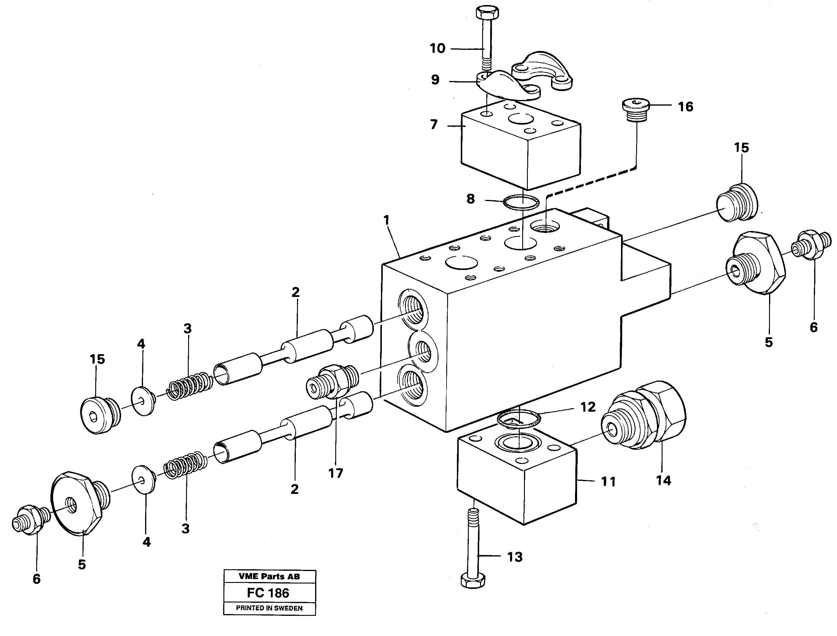 Схема запчастей Volvo EC150 - 30877 Operating valve, hammer/shears EC150 ?KERMAN ?KERMAN EC150 SER NO - 129