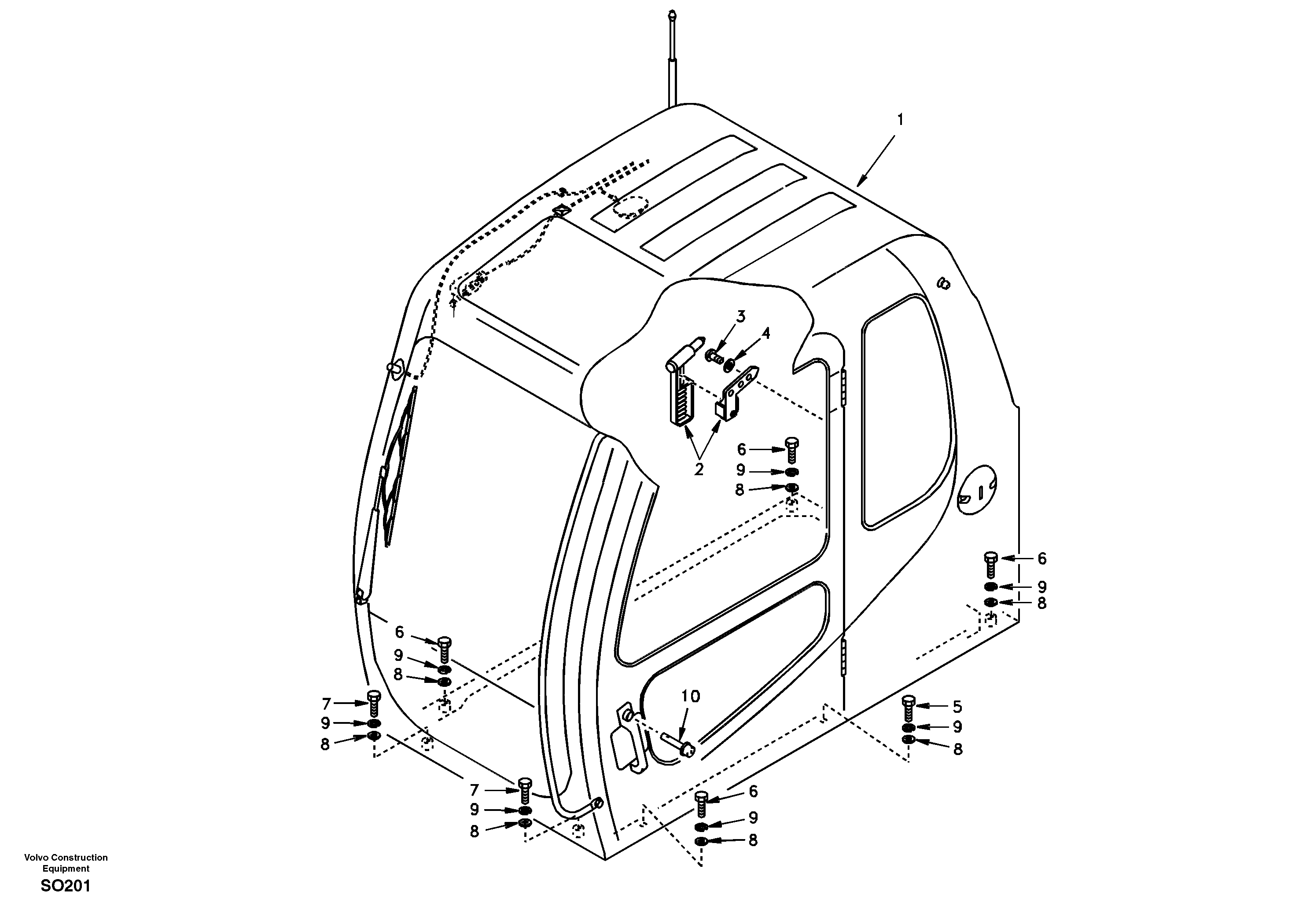 Схема запчастей Volvo EC150 - 96970 Cab mount EC150