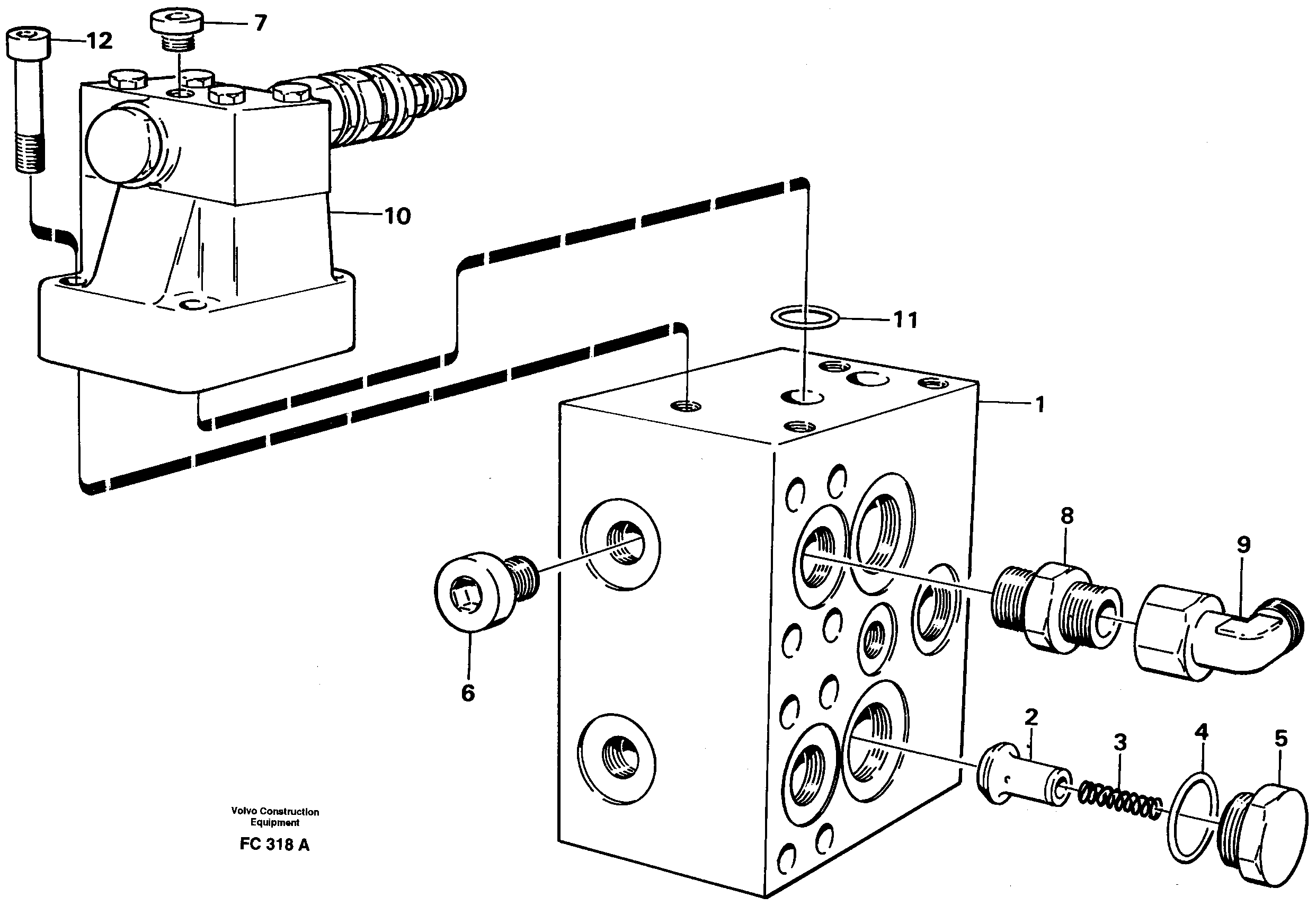 Схема запчастей Volvo EC150 - 27077 Pressure limiting valve for slew motor EC150 ?KERMAN ?KERMAN EC150 SER NO - 129