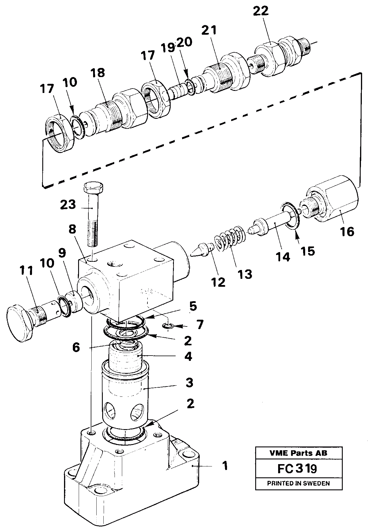 Схема запчастей Volvo EC150 - 27078 Pressure limiting valve, slew motor valve EC150 ?KERMAN ?KERMAN EC150 SER NO - 129