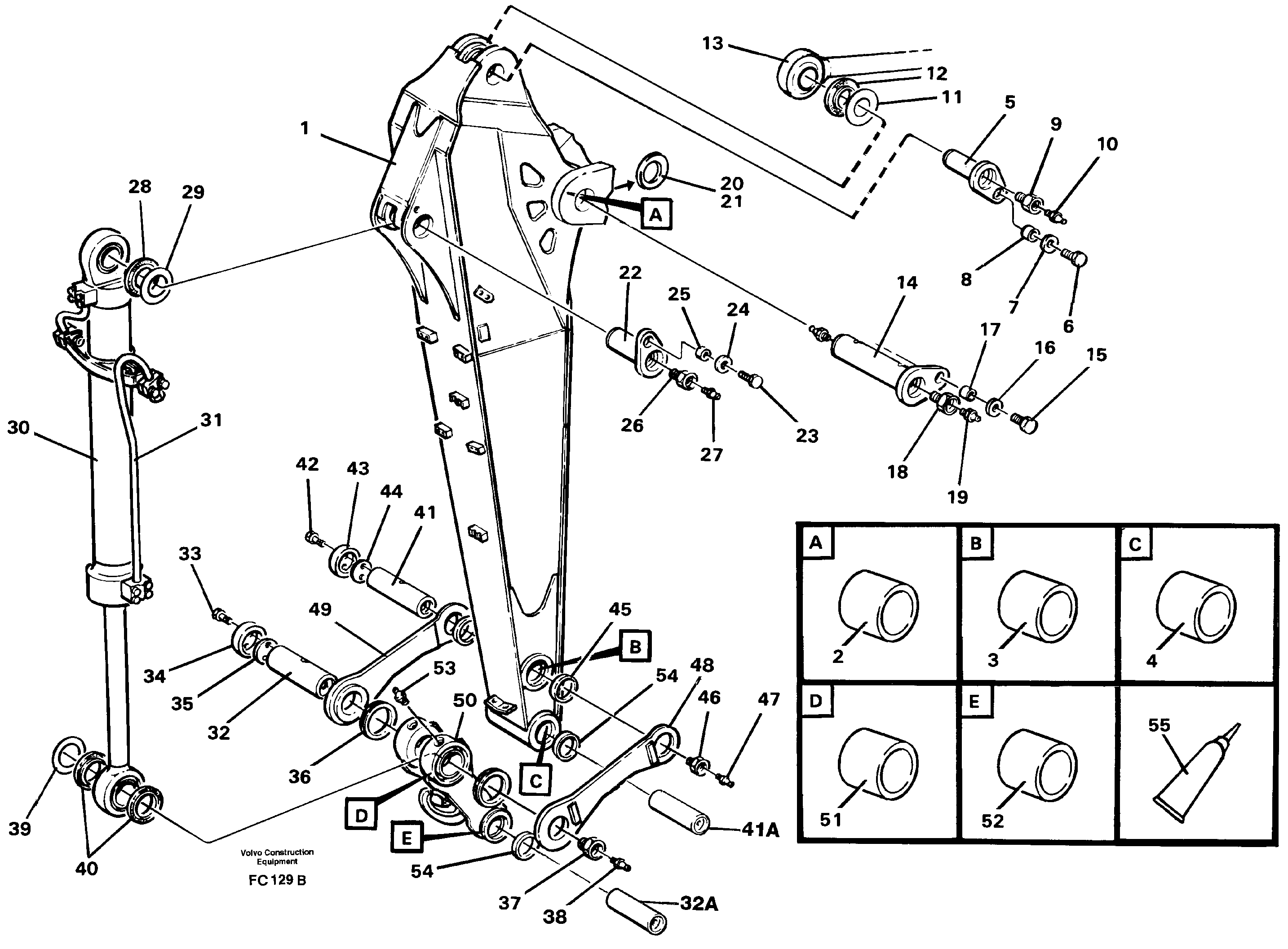 Схема запчастей Volvo EC150 - 27096 Backhoe dipper arm incl. connections, 2.0m 2.4m EC150 ?KERMAN ?KERMAN EC150 SER NO - 129