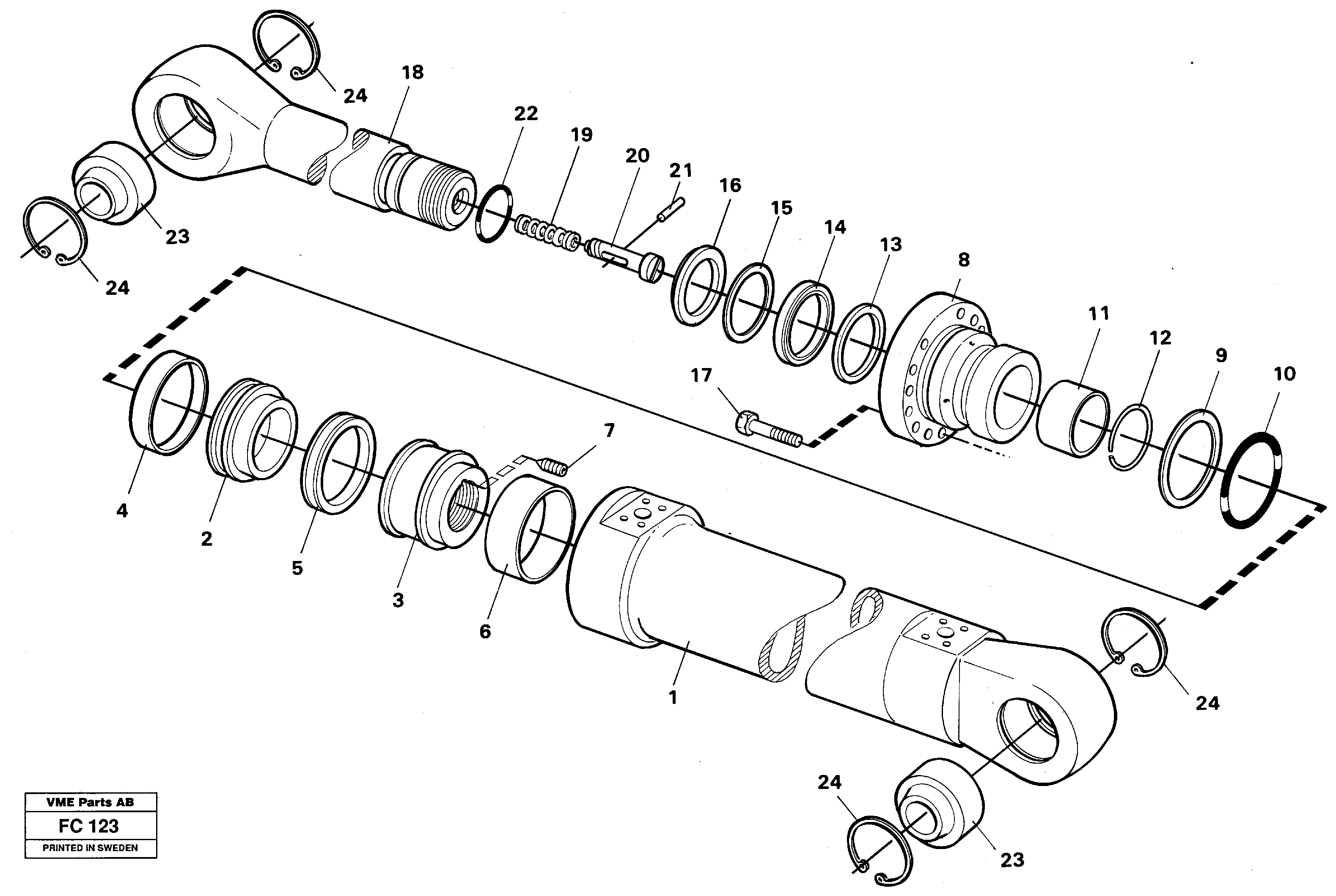 Схема запчастей Volvo EC150 - 27511 Dipper arm cylinder EC150 ?KERMAN ?KERMAN EC150 SER NO - 129