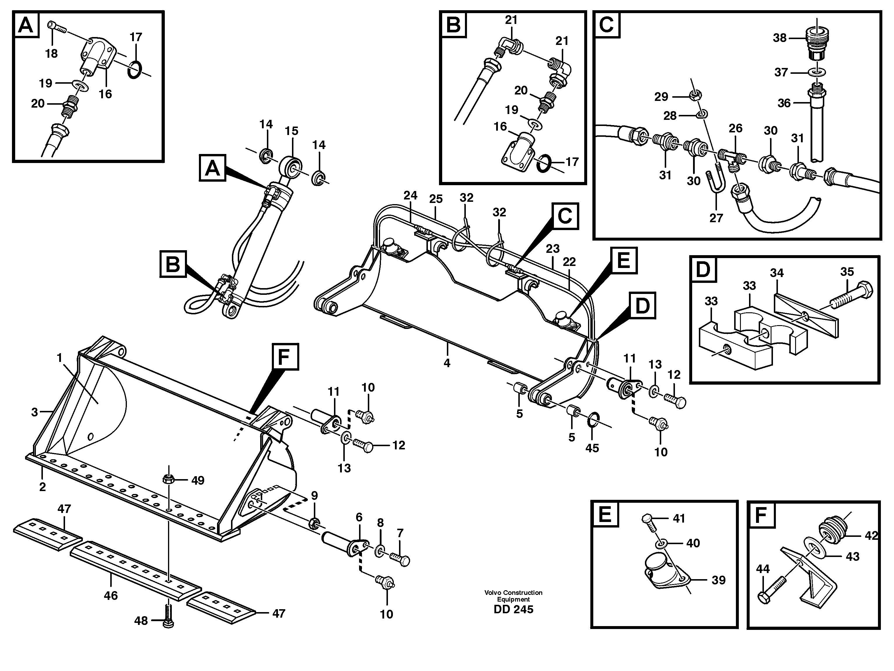 Схема запчастей Volvo EC150 - 37593 High-tipping bucket ATTACHMENTS ATTACHMENTS BUCKETS