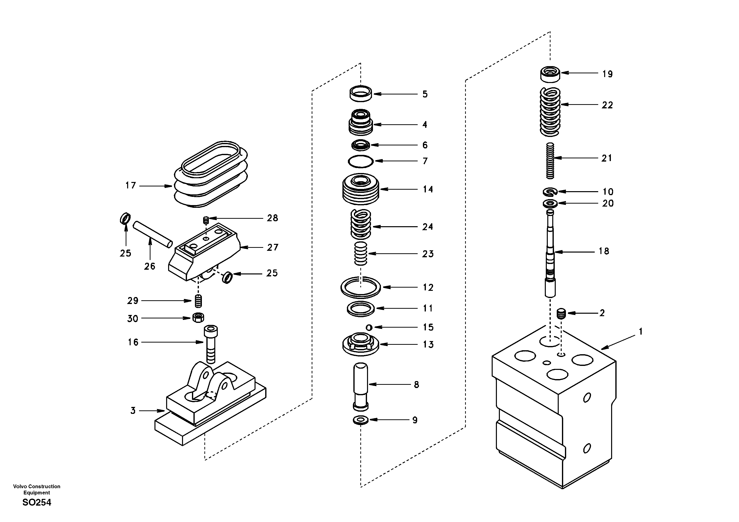 Схема запчастей Volvo EC150 - 50808 Remote control valve pedal, travel motor EC150