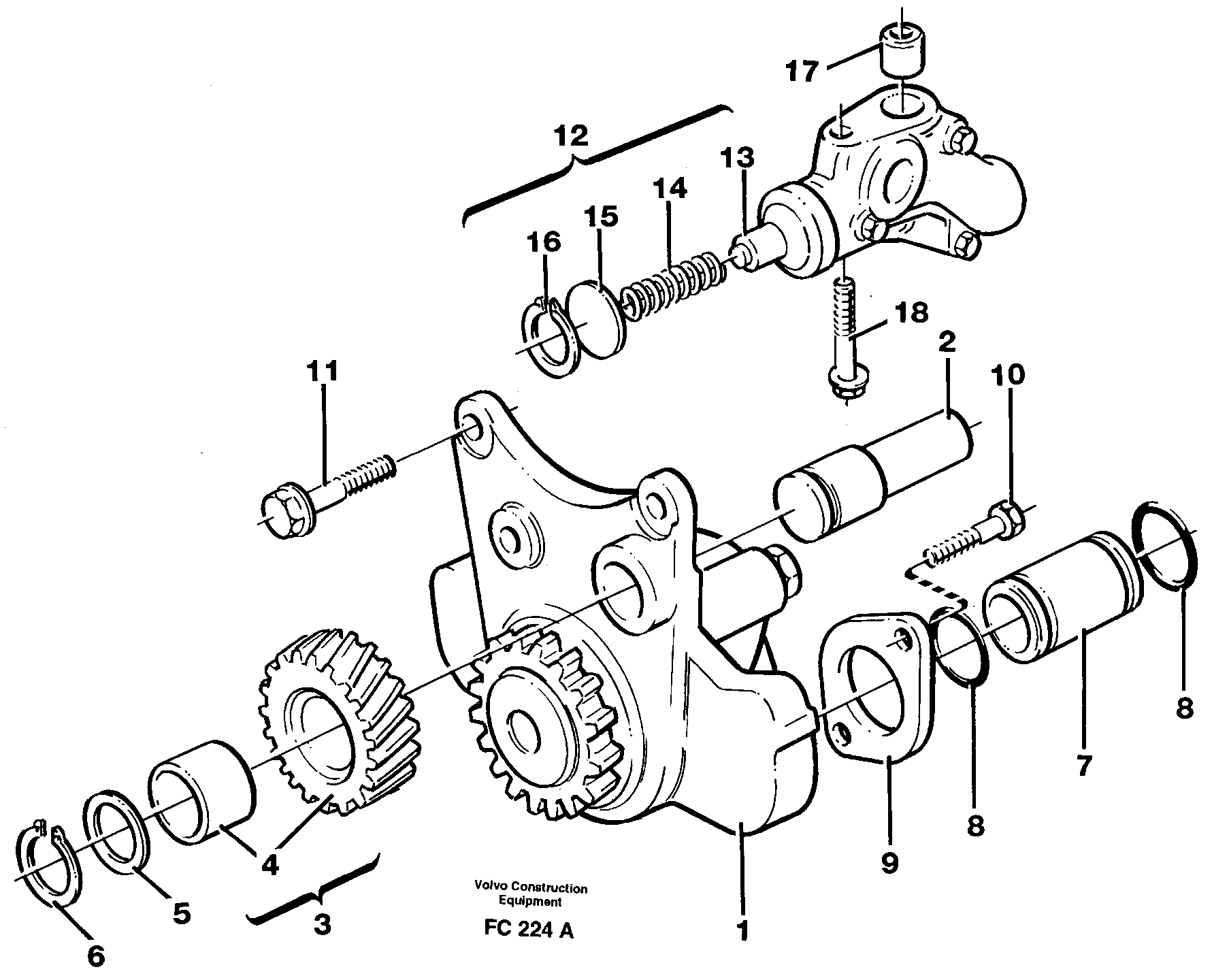 Схема запчастей Volvo EC150 - 35804 Насос масляный EC150 ?KERMAN ?KERMAN EC150 SER NO - 129