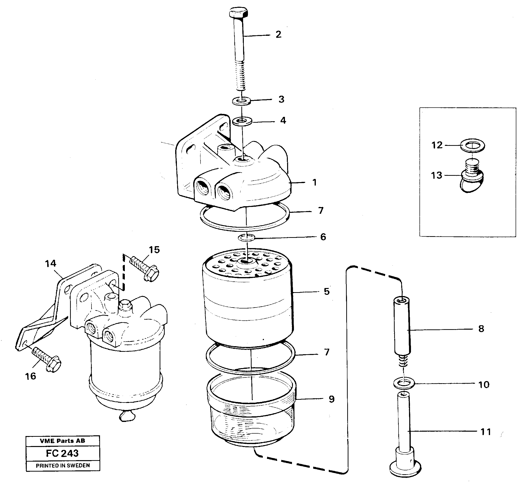 Схема запчастей Volvo EC150 - 31377 Фильтр топливный EC150 ?KERMAN ?KERMAN EC150 SER NO - 129