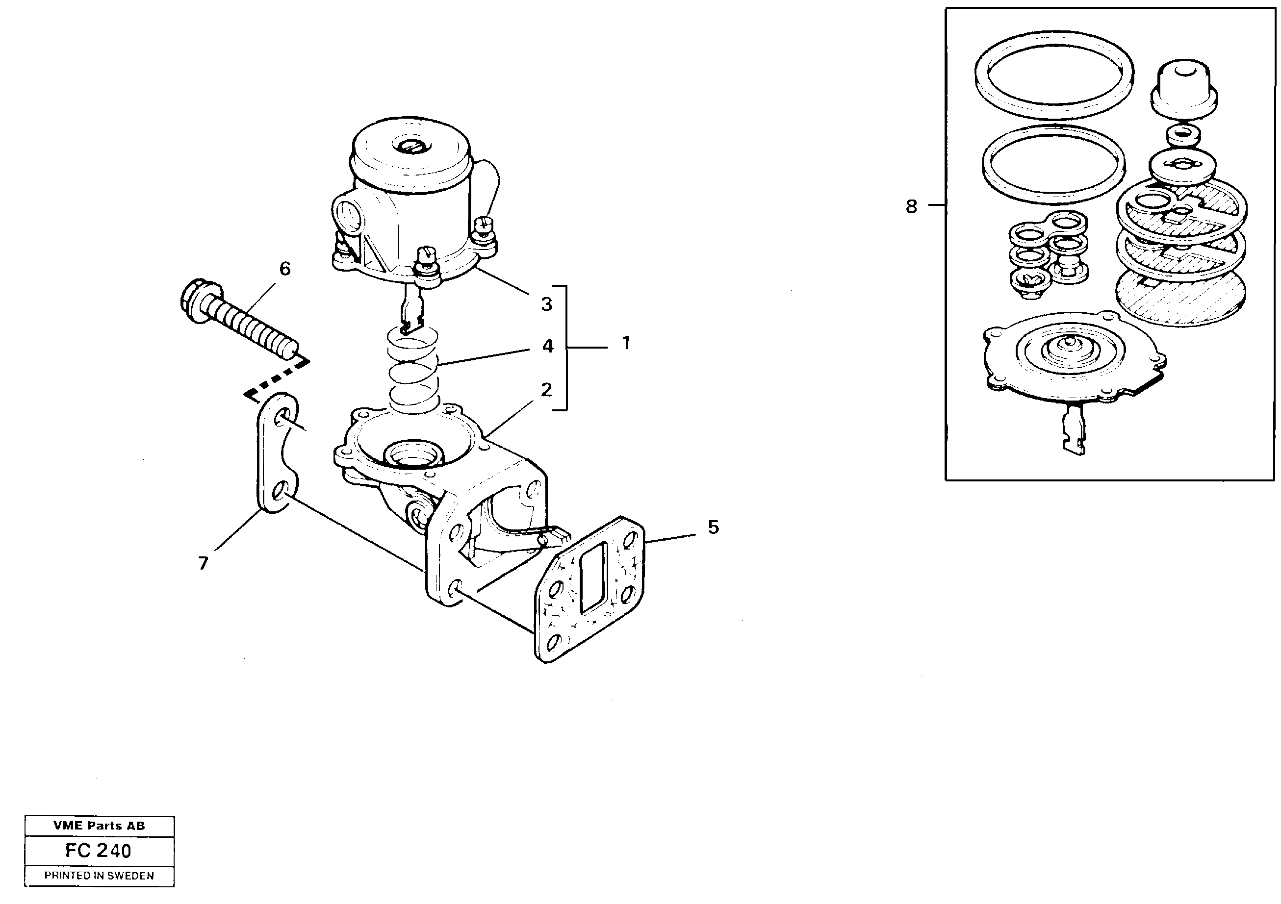 Схема запчастей Volvo EC150 - 35806 Feed pump EC150 ?KERMAN ?KERMAN EC150 SER NO - 129