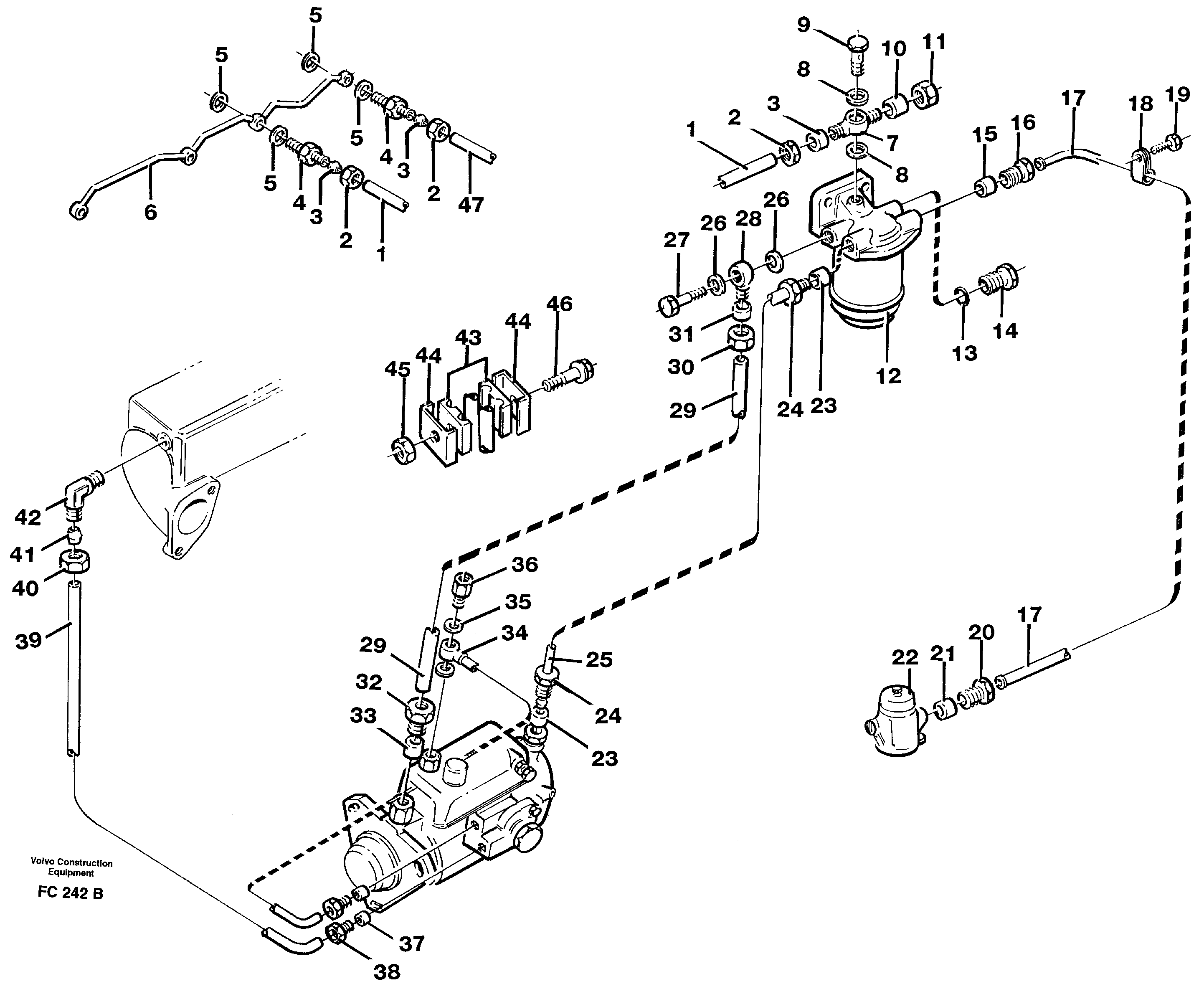 Схема запчастей Volvo EC150 - 16989 Fuel tubes EC150 ?KERMAN ?KERMAN EC150 SER NO - 129