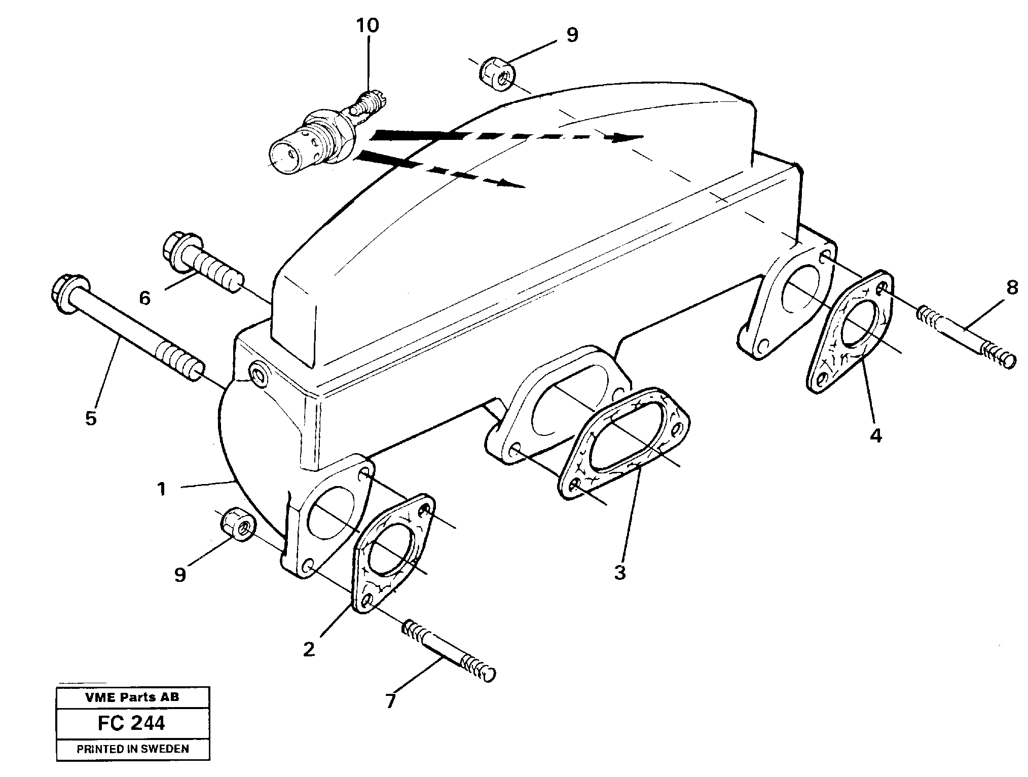 Схема запчастей Volvo EC150 - 34689 Inlet manifold EC150 ?KERMAN ?KERMAN EC150 SER NO - 129