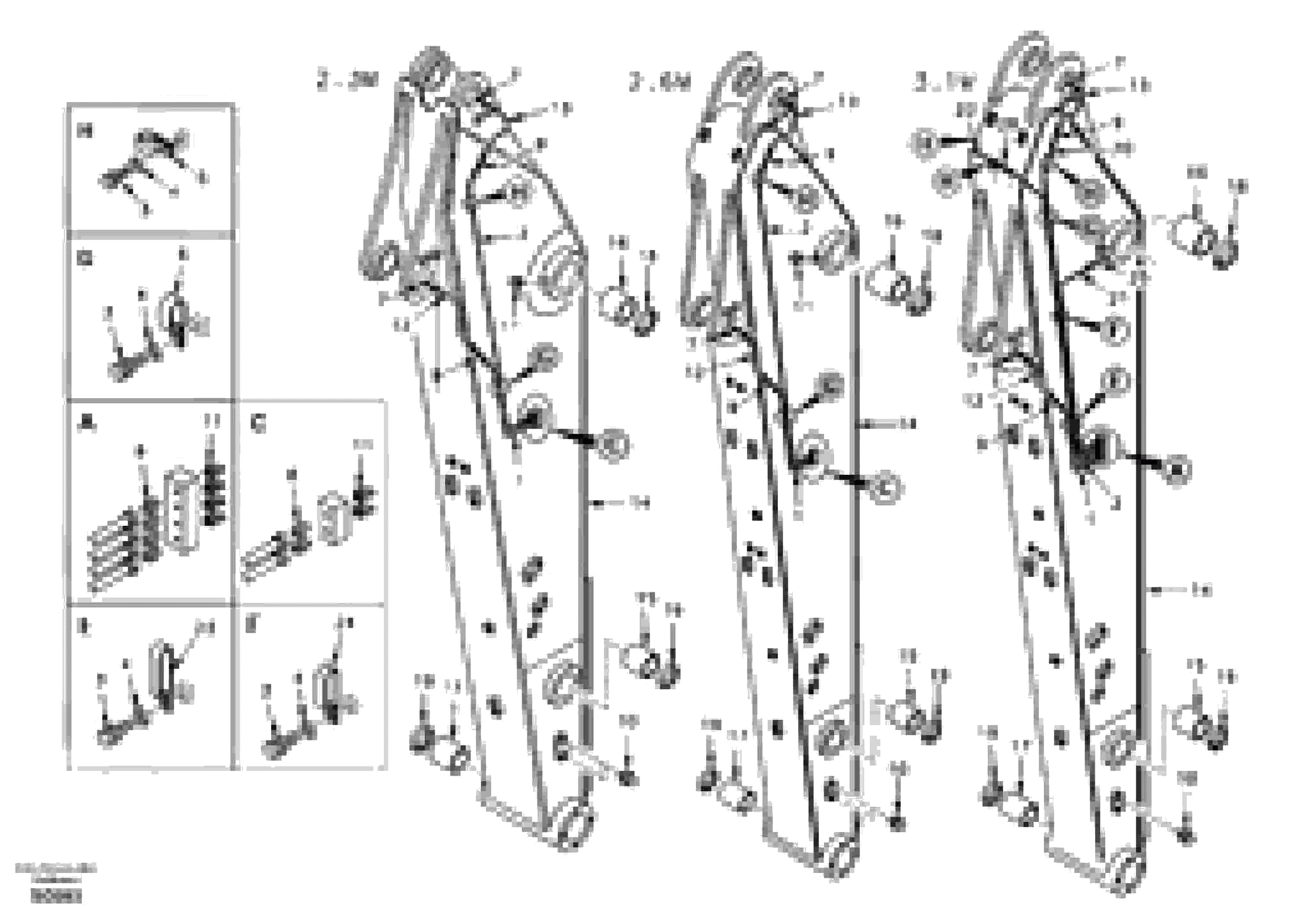 Схема запчастей Volvo EC150 - 100802 Dipper arm and grease piping with piping seat EC150