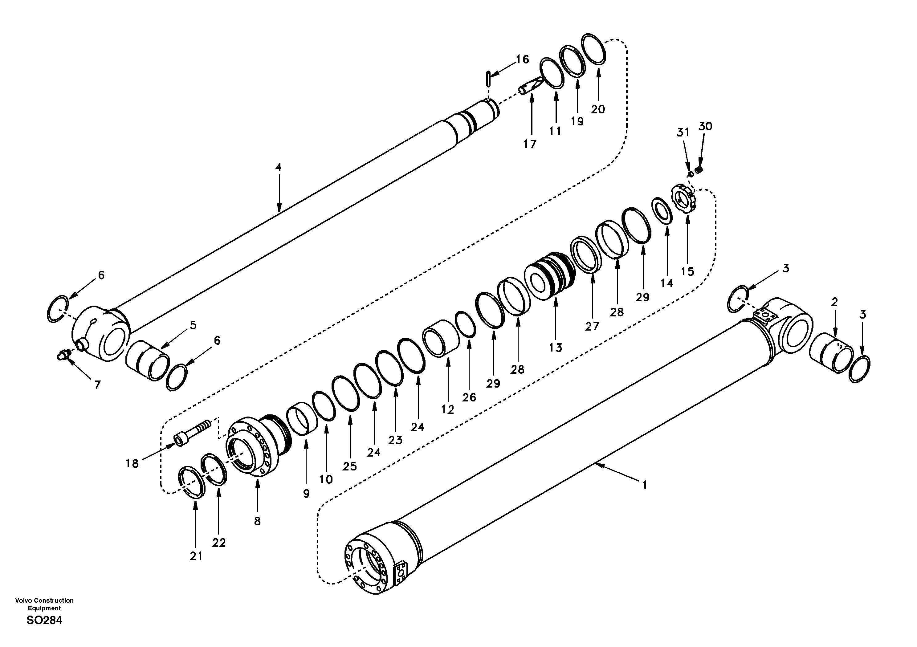 Схема запчастей Volvo EC150 - 33500 Dipper arm cylinder EC150