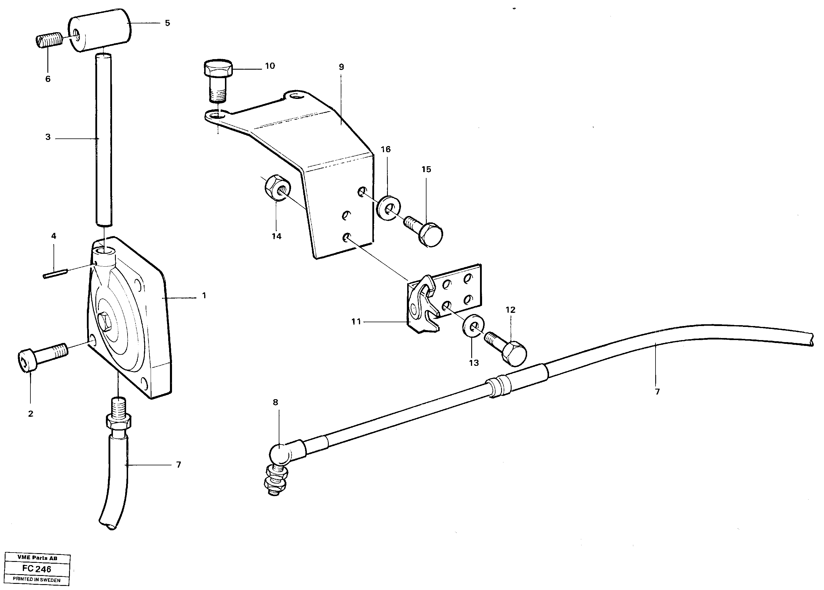 Схема запчастей Volvo EC150 - 26623 Throttle control EC150 ?KERMAN ?KERMAN EC150 SER NO - 129