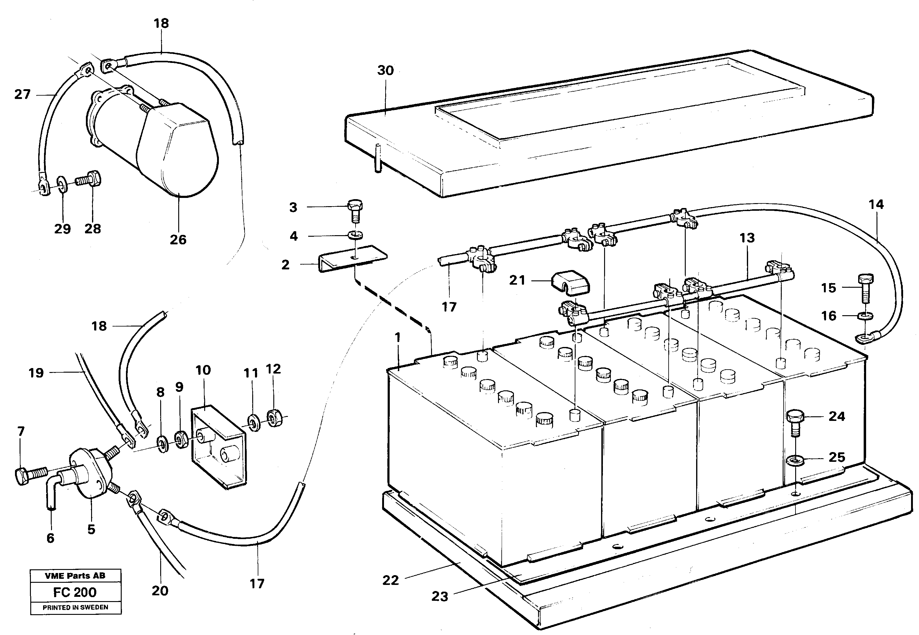 Схема запчастей Volvo EC150 - 26624 Battery, assembly EC150 ?KERMAN ?KERMAN EC150 SER NO - 129