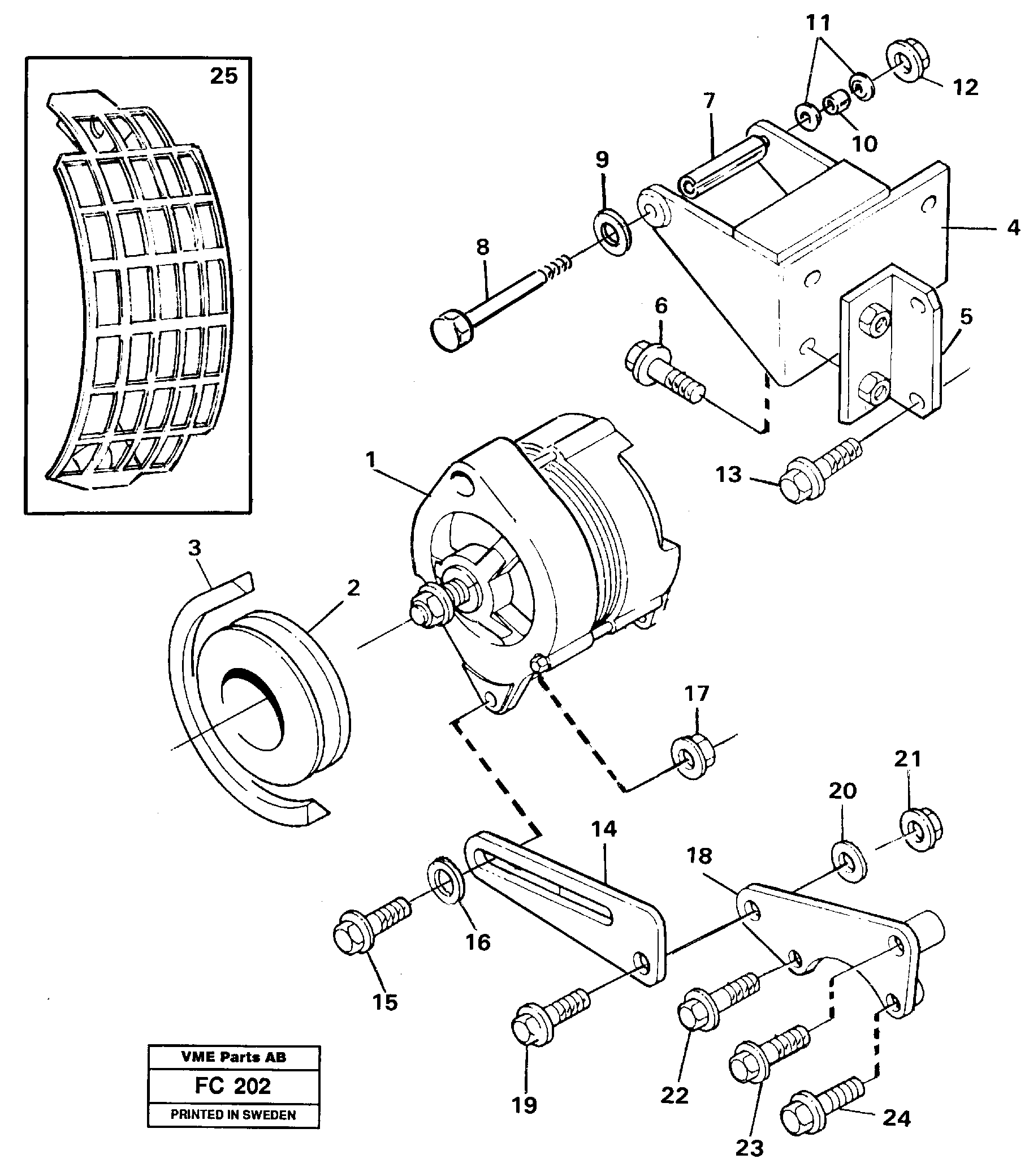 Схема запчастей Volvo EC150 - 104709 Alternator, assembly EC150 ?KERMAN ?KERMAN EC150 SER NO - 129