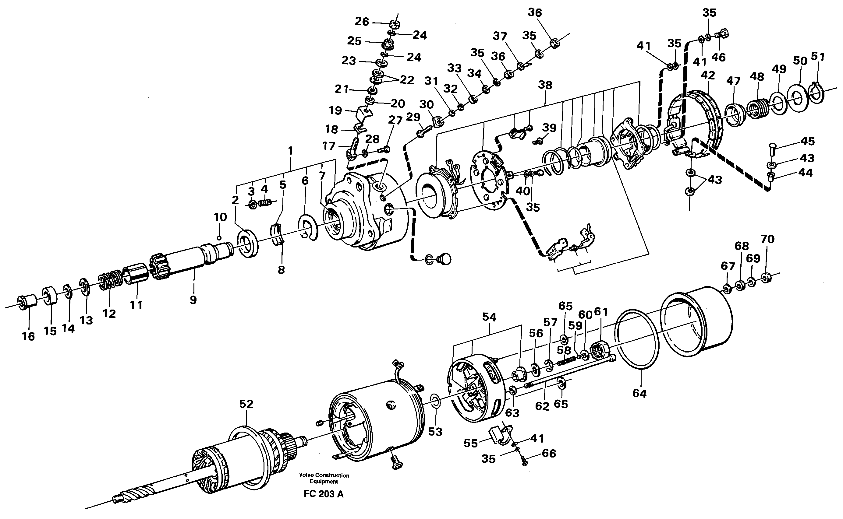 Схема запчастей Volvo EC150 - 35556 Starter motor EC150 ?KERMAN ?KERMAN EC150 SER NO - 129