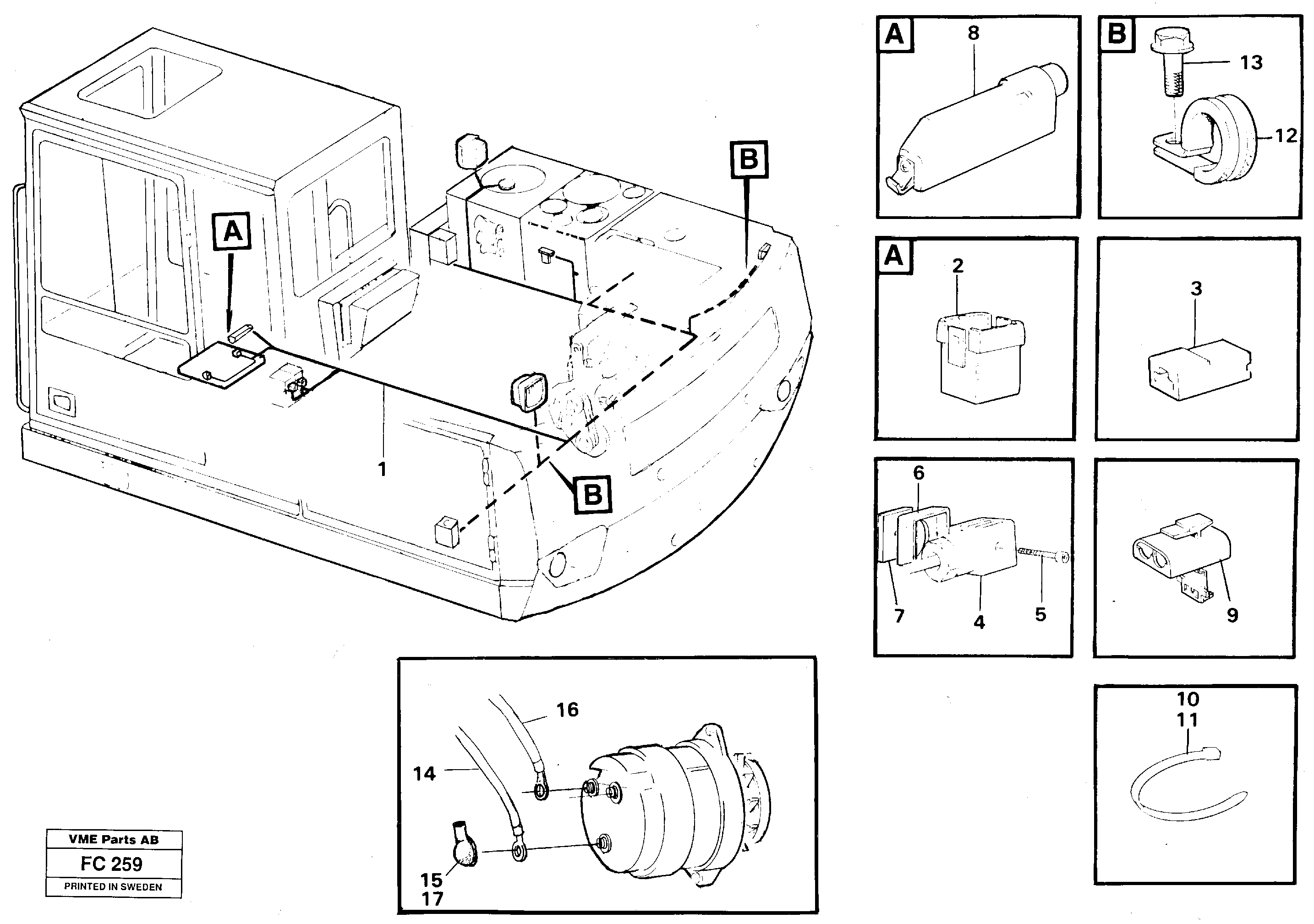 Схема запчастей Volvo EC150 - 49660 Cable harness, upper section EC150 ?KERMAN ?KERMAN EC150 SER NO - 129