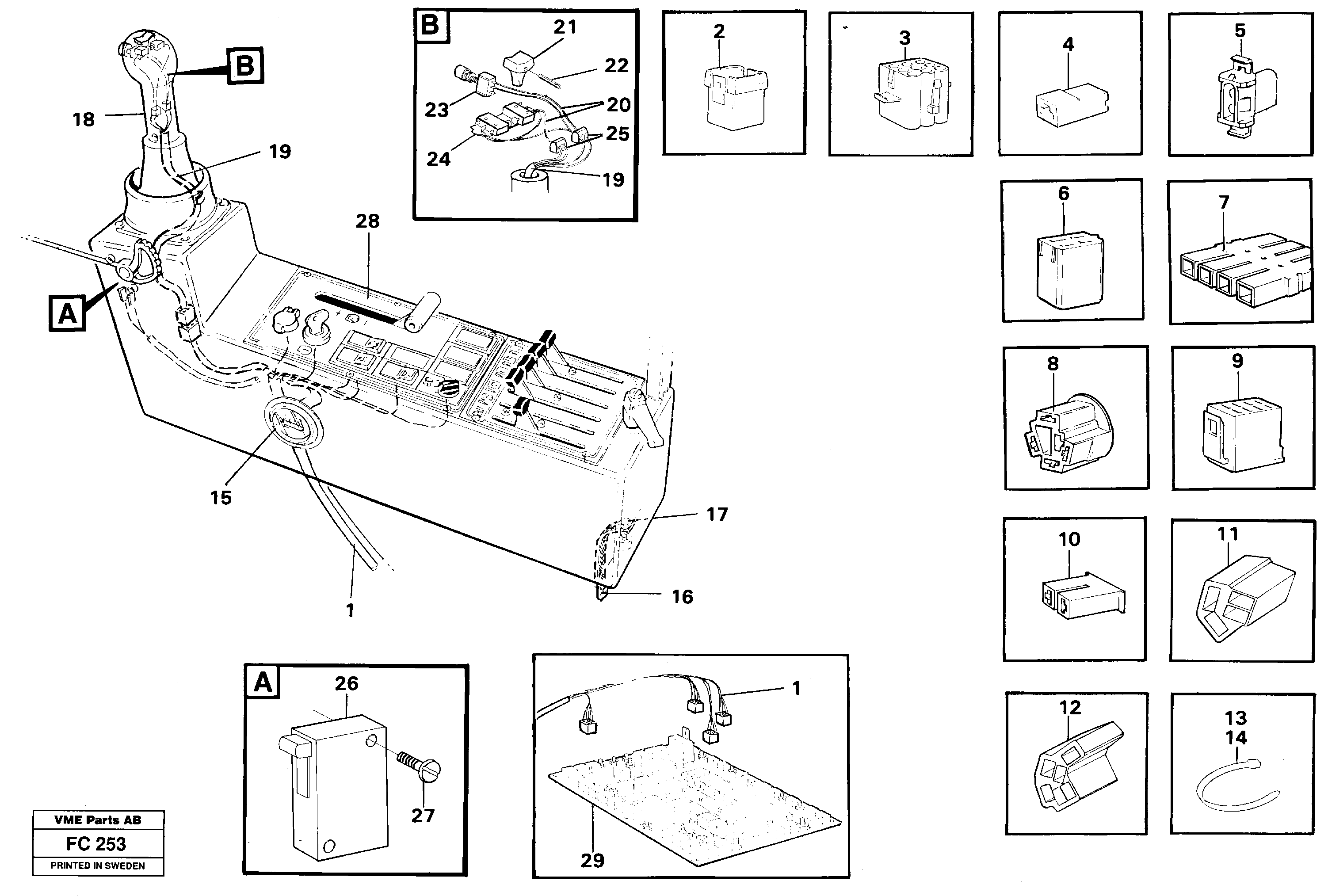 Схема запчастей Volvo EC150 - 49661 Cable harness, side panel, left EC150 ?KERMAN ?KERMAN EC150 SER NO - 129