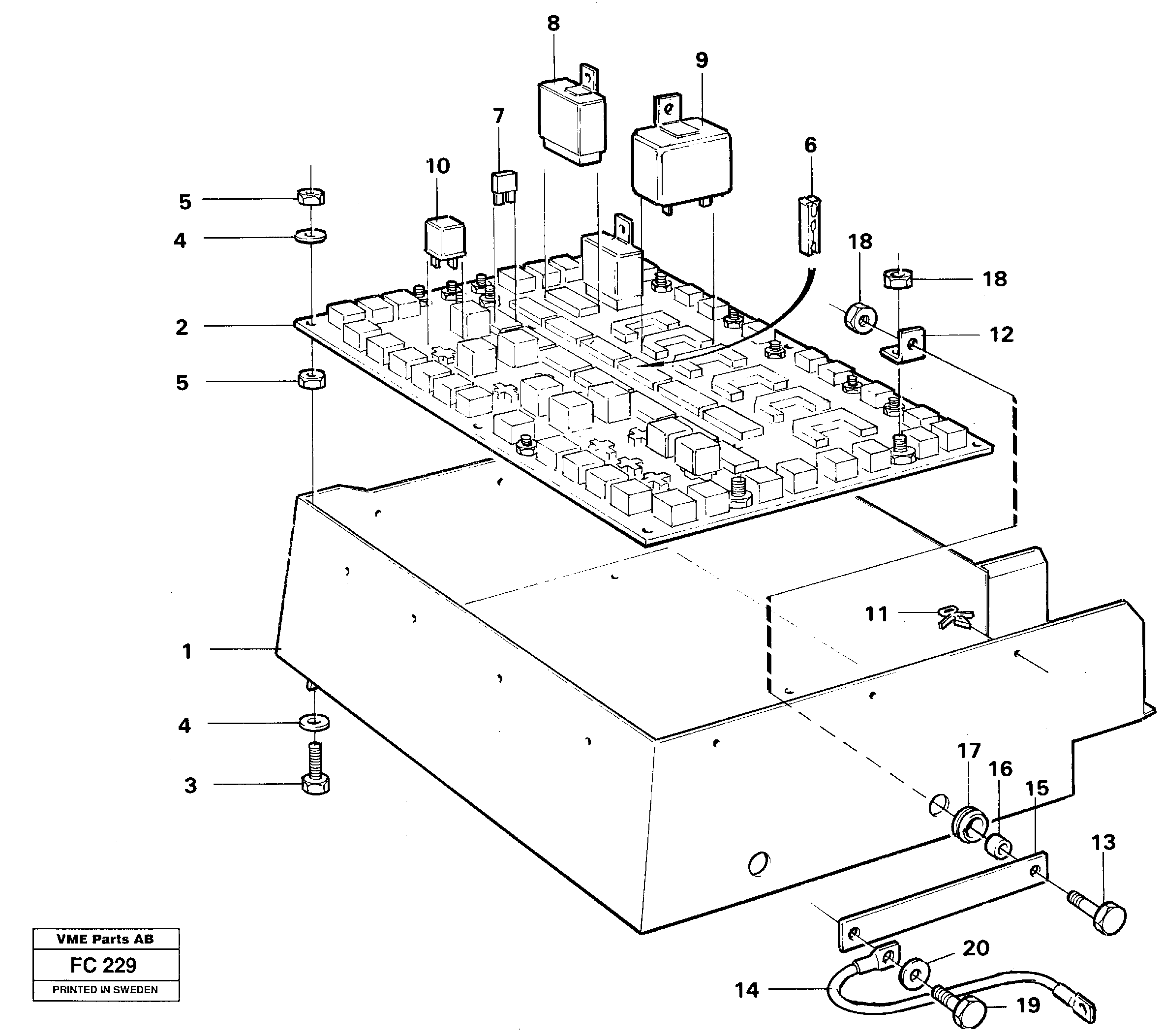 Схема запчастей Volvo EC150 - 26631 Electrical distribution box EC150 ?KERMAN ?KERMAN EC150 SER NO - 129