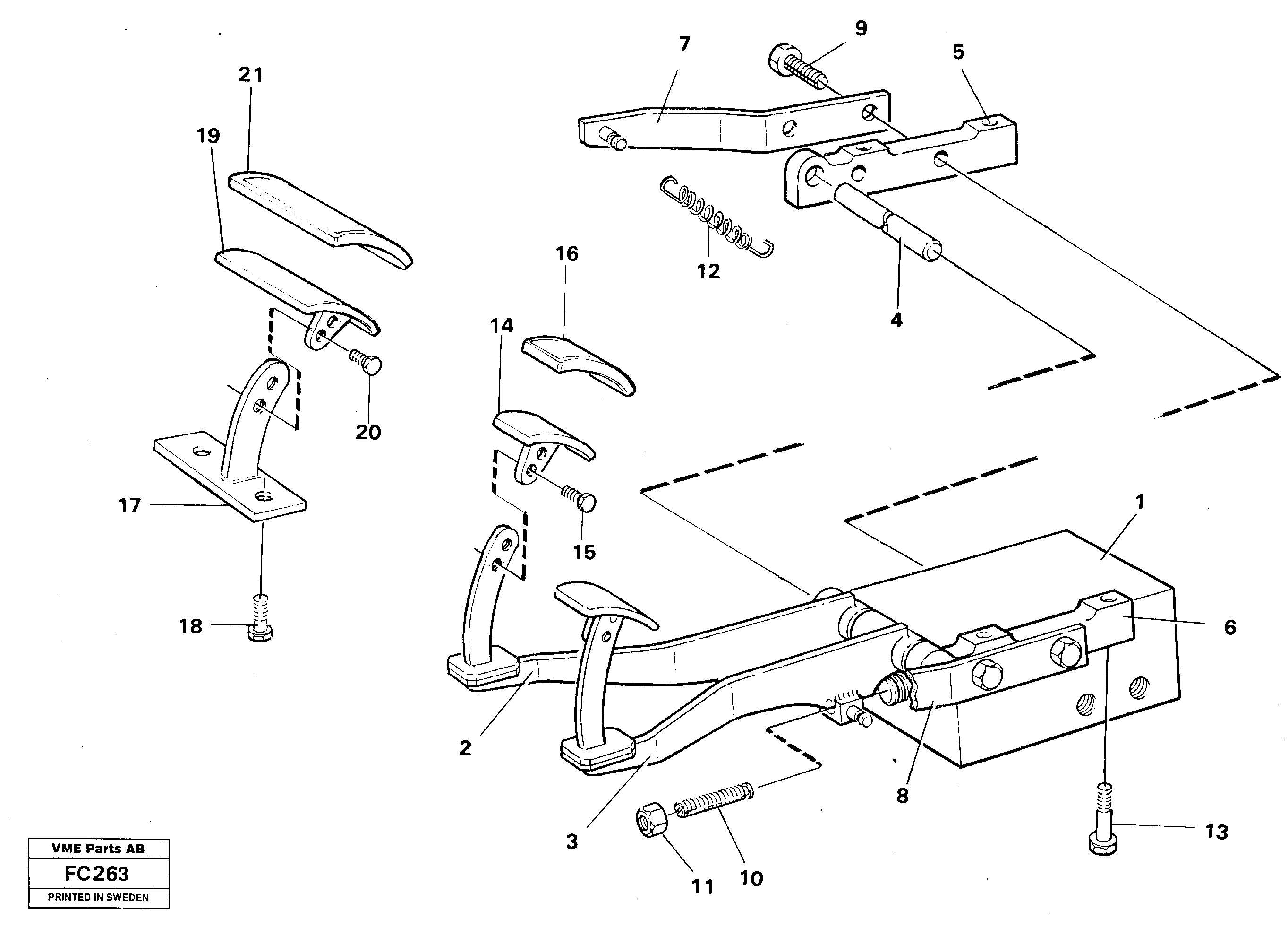 Схема запчастей Volvo EC150 - 32377 Pedal valve with foot rest EC150 ?KERMAN ?KERMAN EC150 SER NO - 129