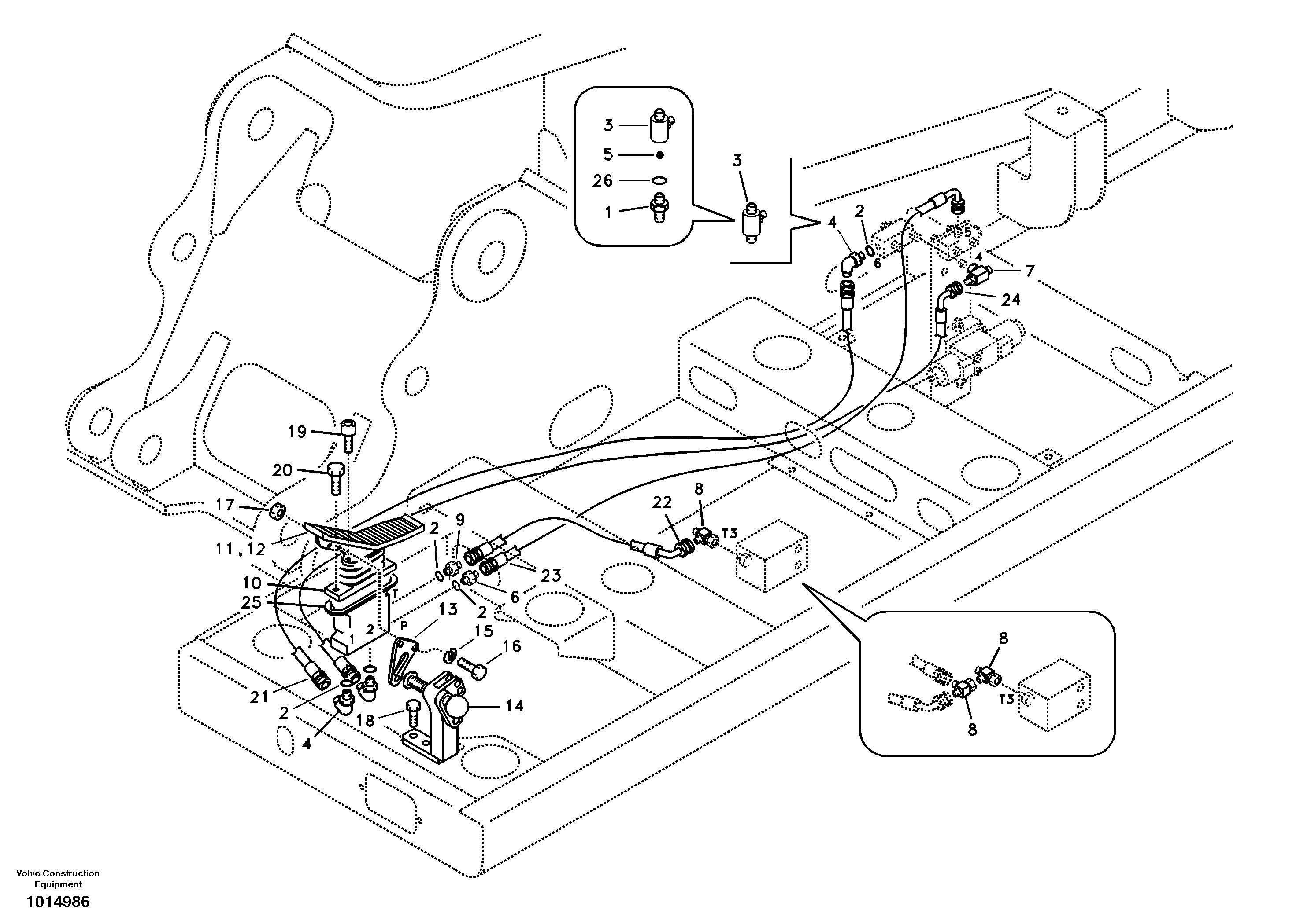 Схема запчастей Volvo EC160B - 96283 Servo system, hammer and shear EC160B