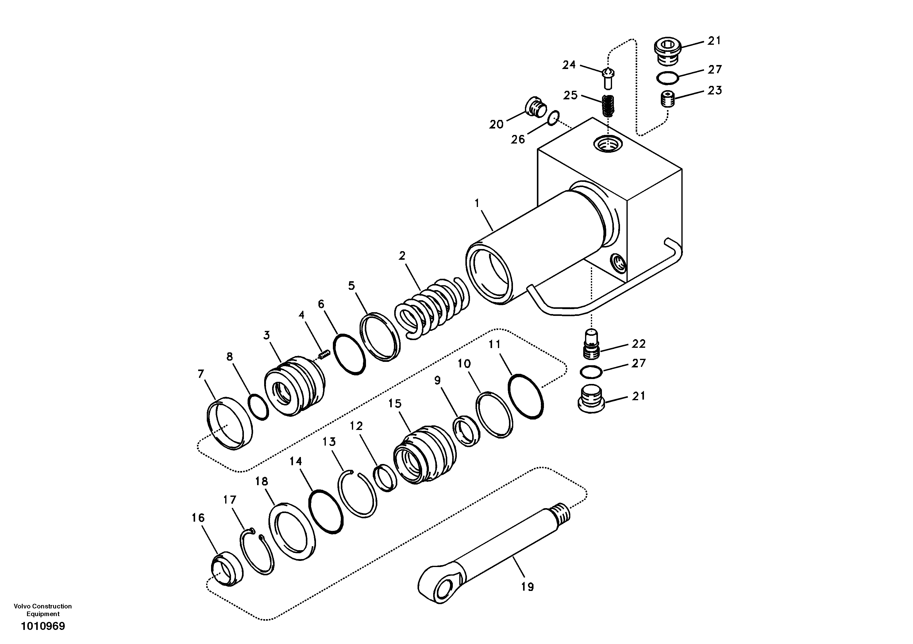 Схема запчастей Volvo EC160B - 46997 Quick fit cylinder EC160B