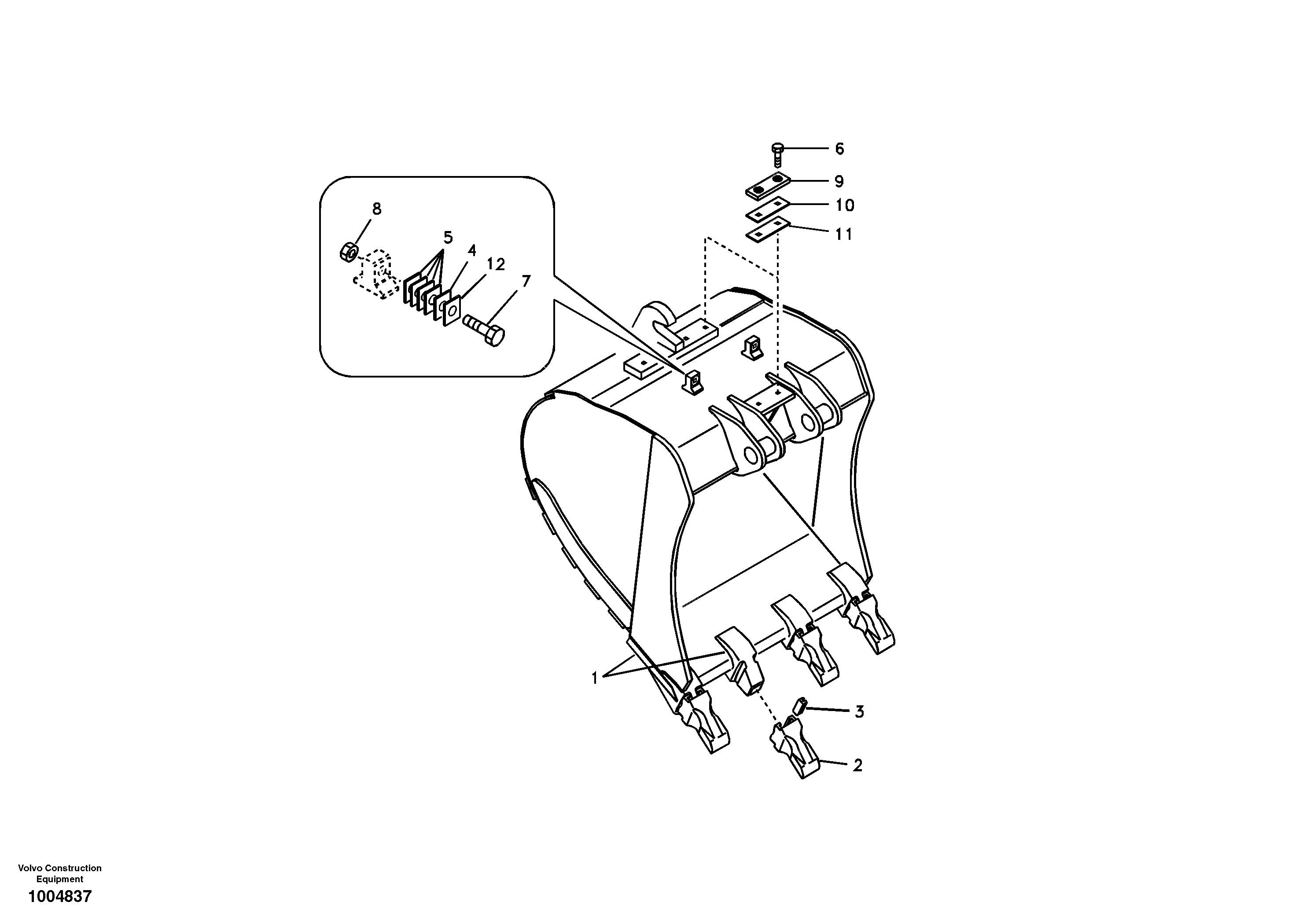 Схема запчастей Volvo EC160B - 12336 Buckets for Quickfit EC160B