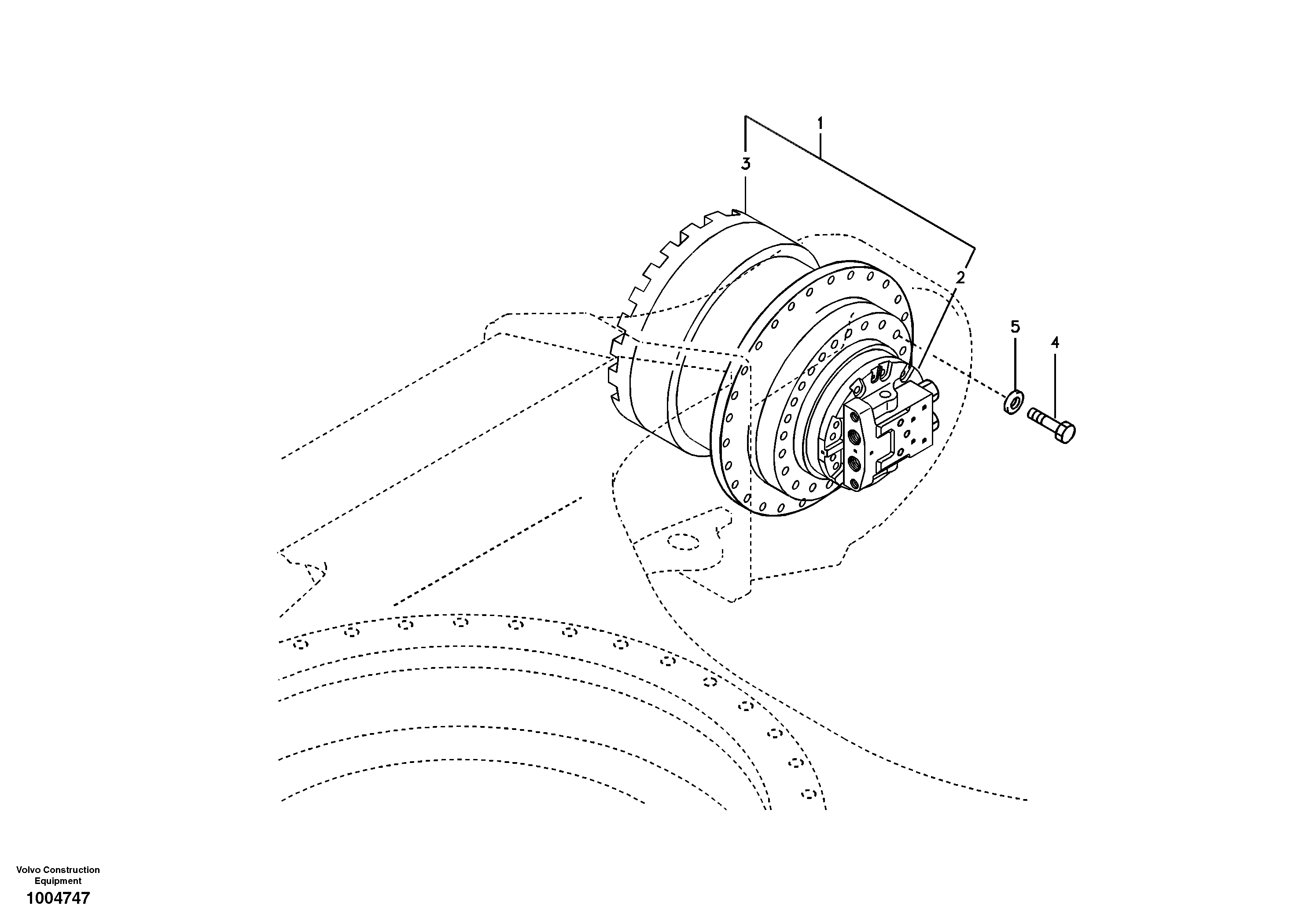 Схема запчастей Volvo EC160B - 15258 Travel motor with mounting parts EC160B PRIME S/N 12001-