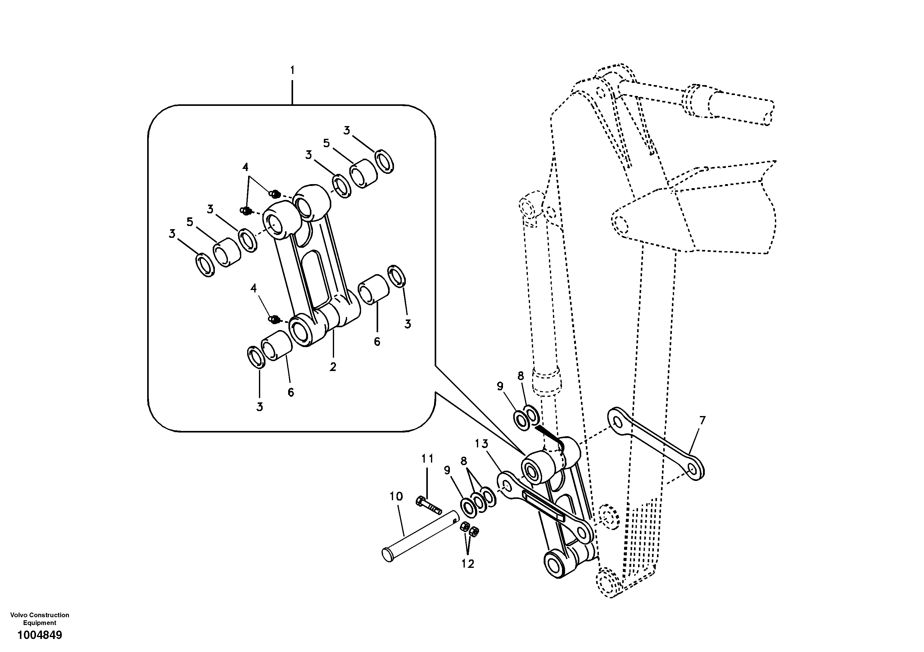 Схема запчастей Volvo EC160B - 101353 Links to connecting rod EC160B