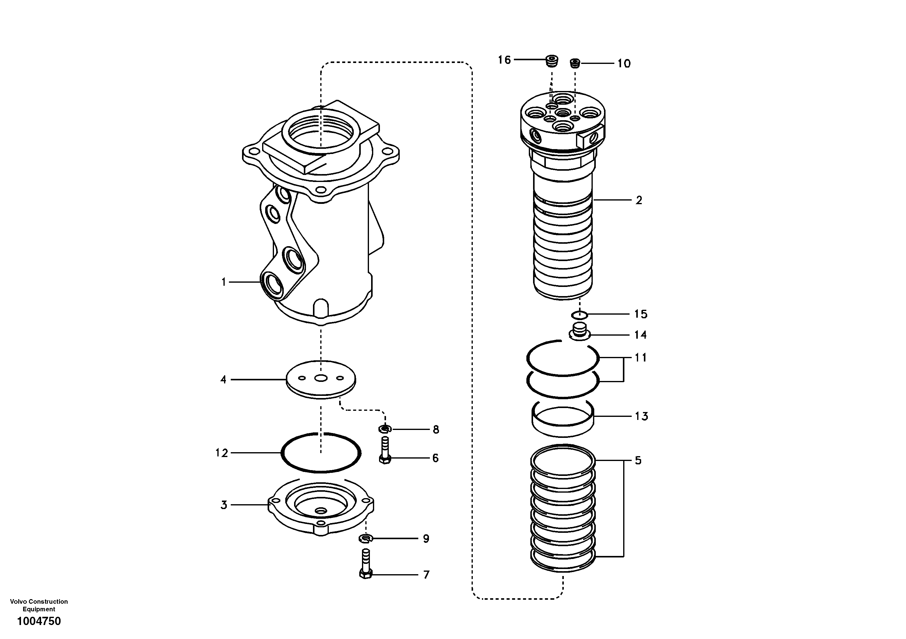 Схема запчастей Volvo EC160B - 19478 Шарнир поворотный EC160B PRIME S/N 12001-