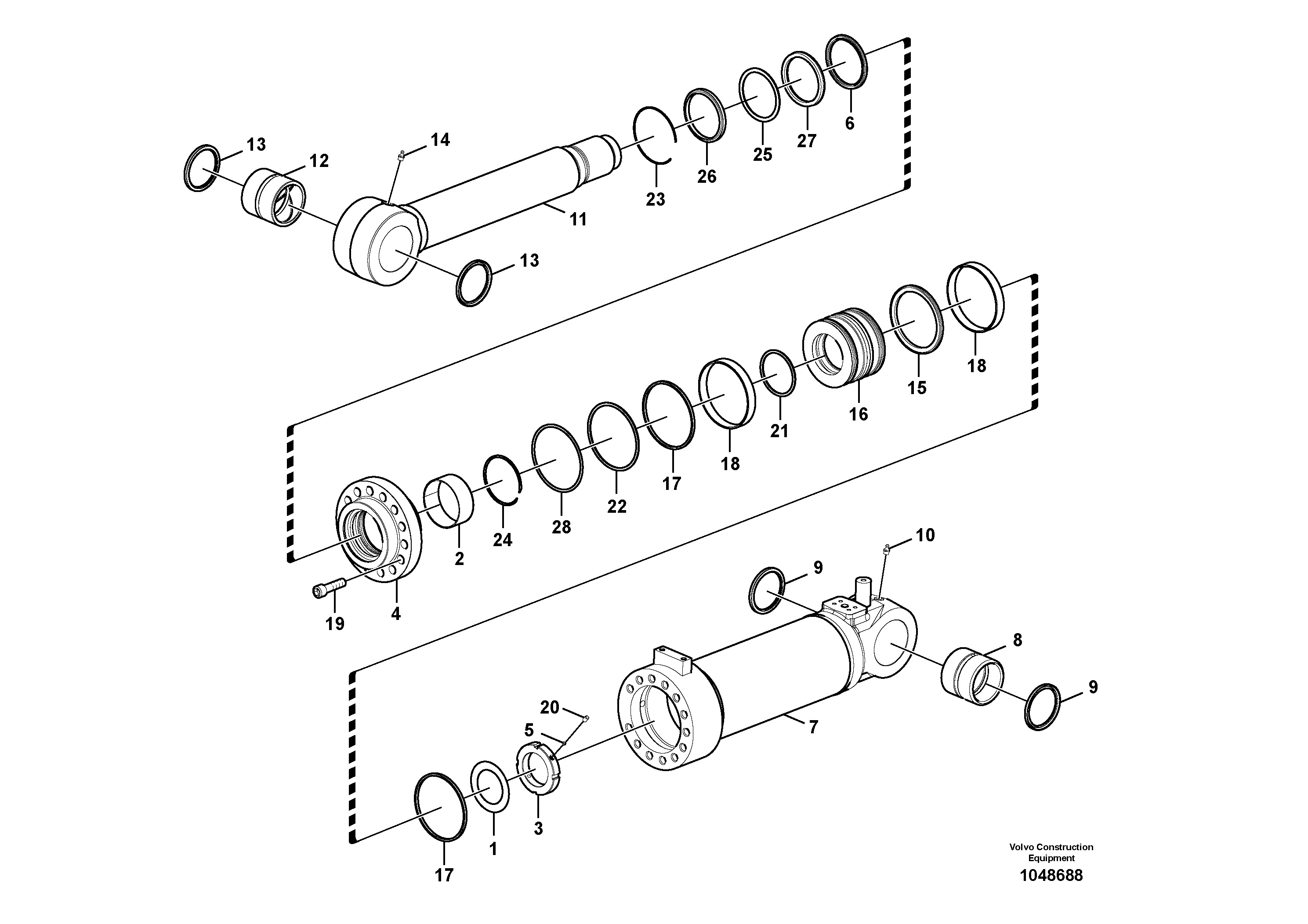 Схема запчастей Volvo EC160B - 87389 Гидроцилиндр отвала EC160B PRIME S/N 12001-