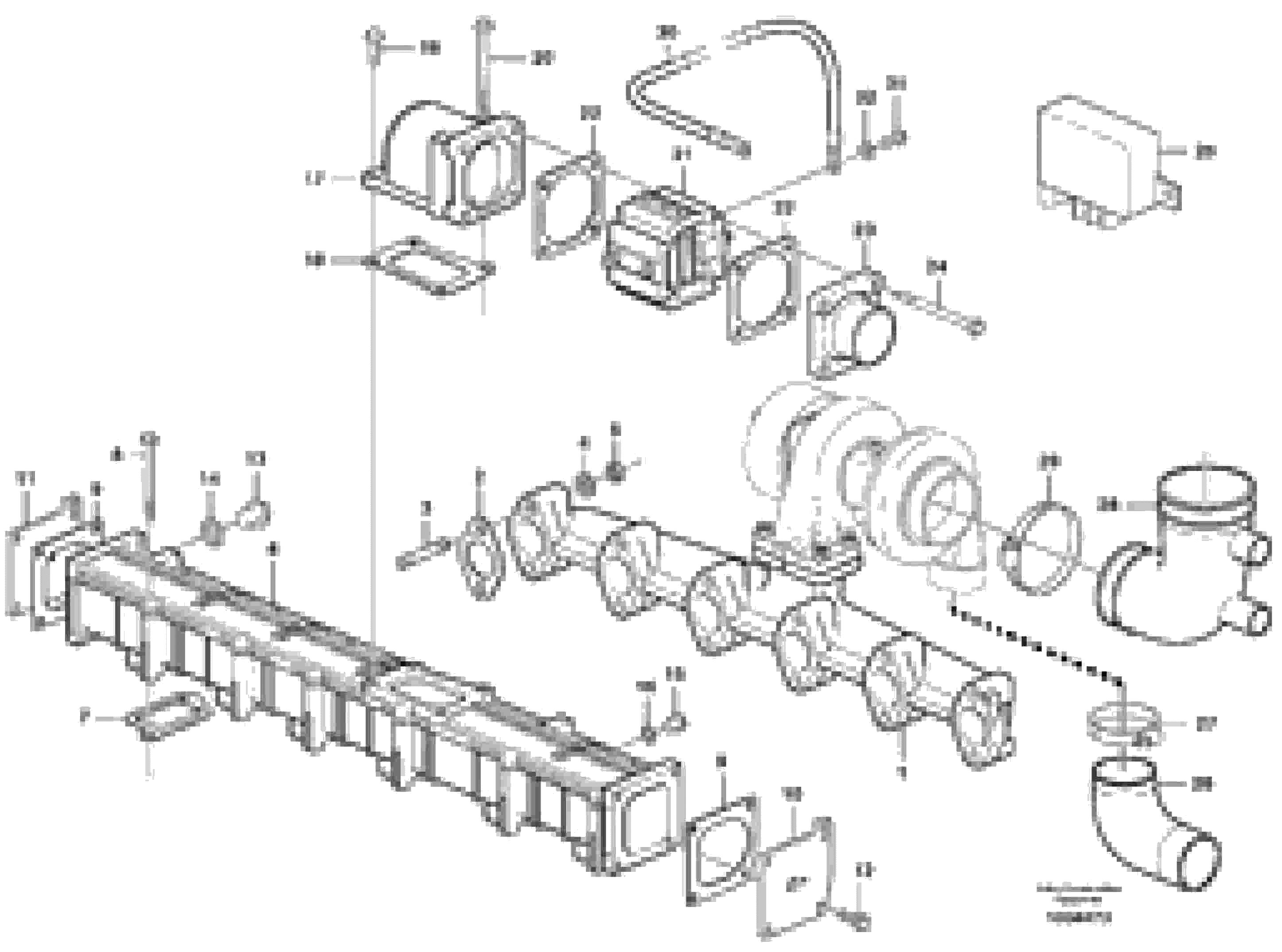 Схема запчастей Volvo EC160B - 70821 Inlet manifold and exhaust manifold EC160B