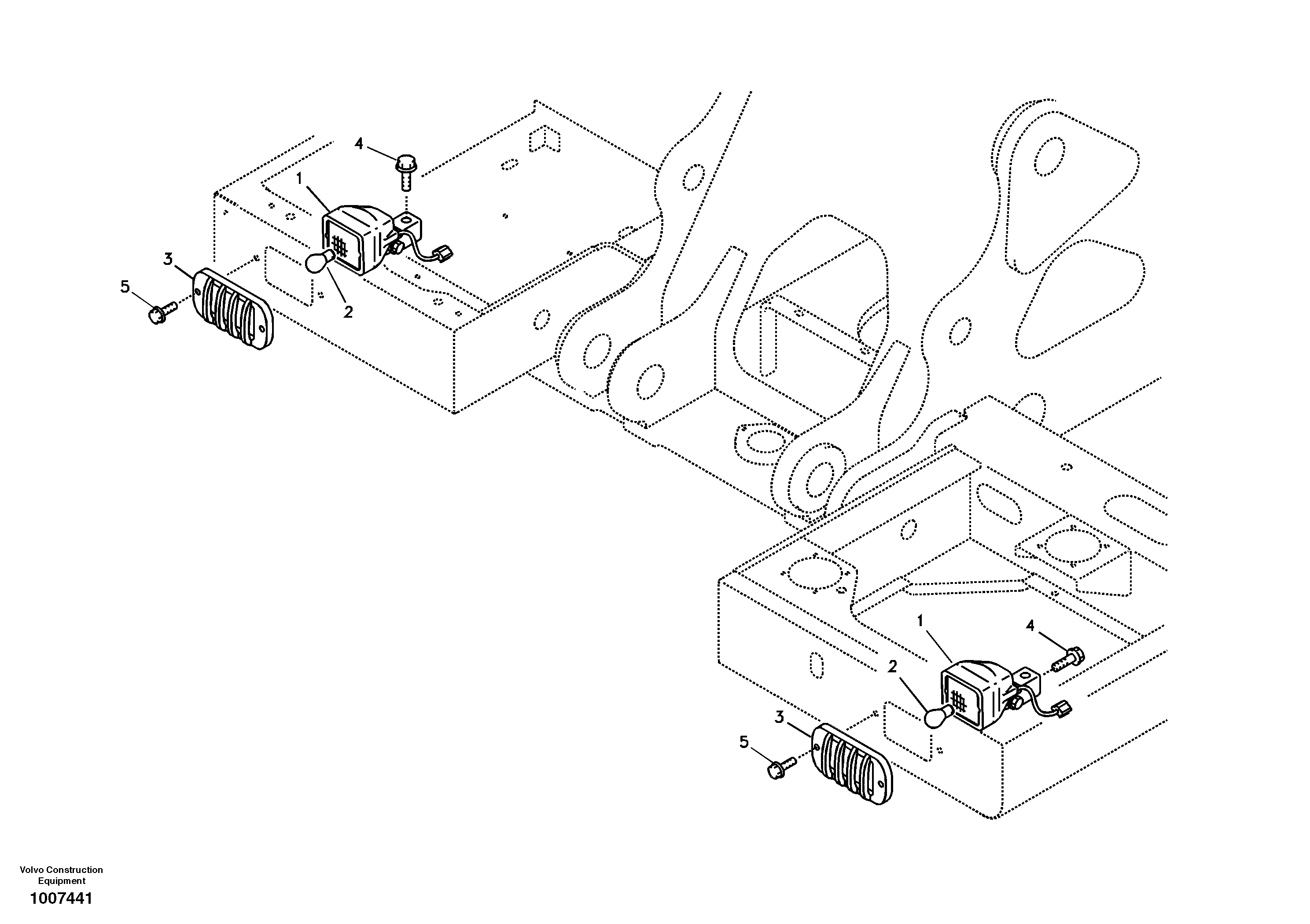Схема запчастей Volvo EC160B - 10707 Lighting, front EC160B