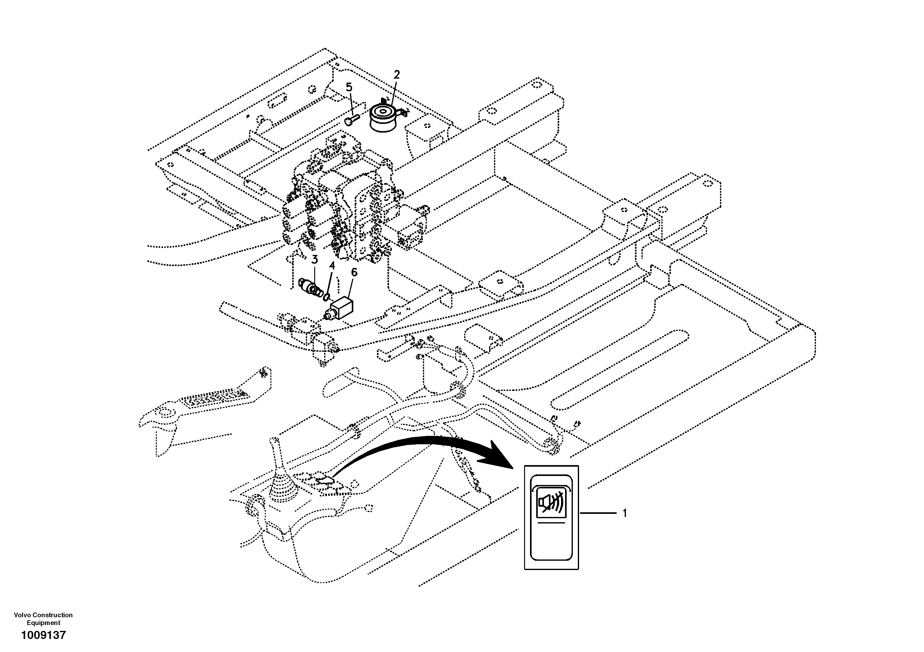 Схема запчастей Volvo EC160B - 6946 Back-up warning unit EC160B