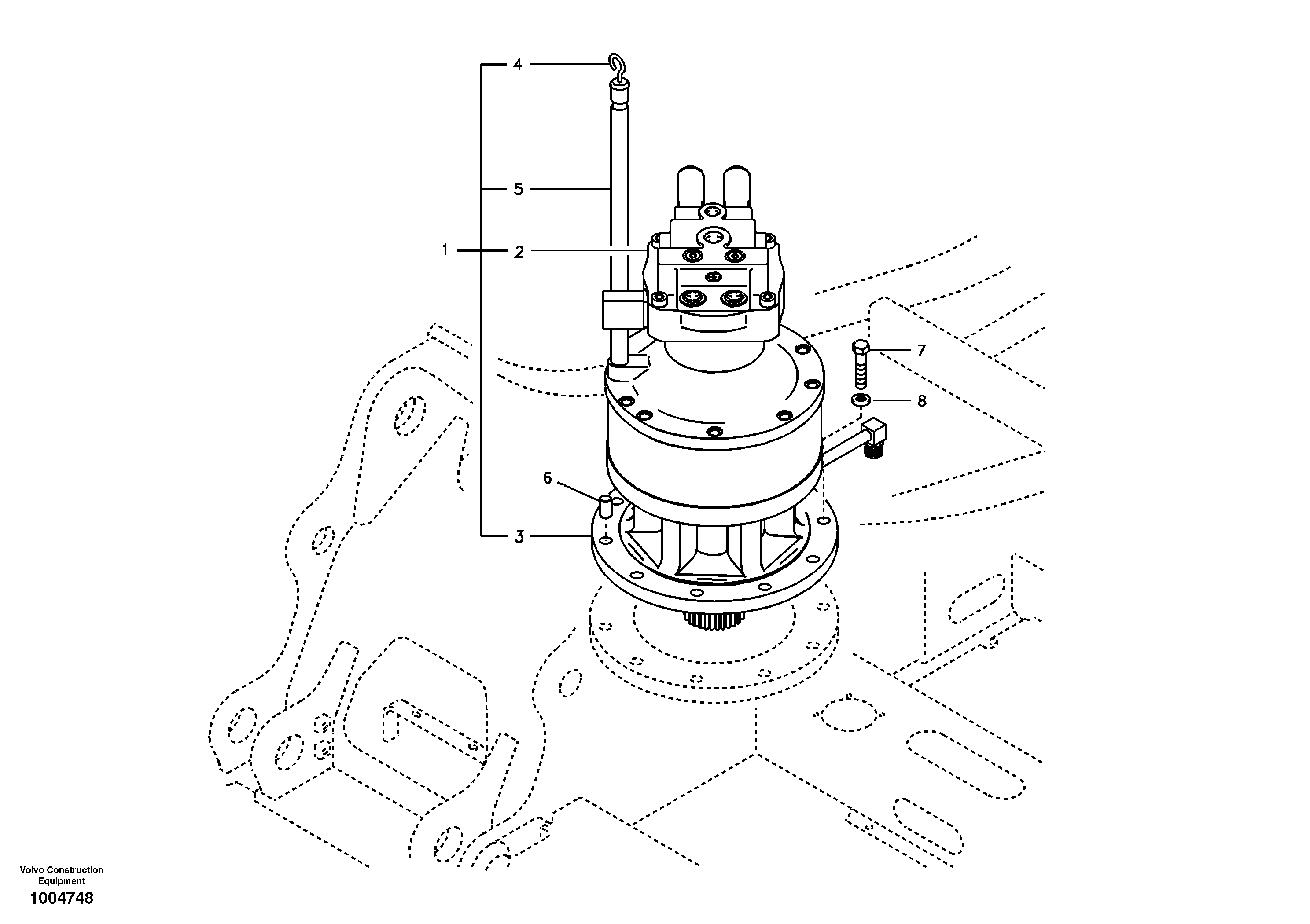 Схема запчастей Volvo EC160B - 35367 Swing motor with mounting parts EC160B