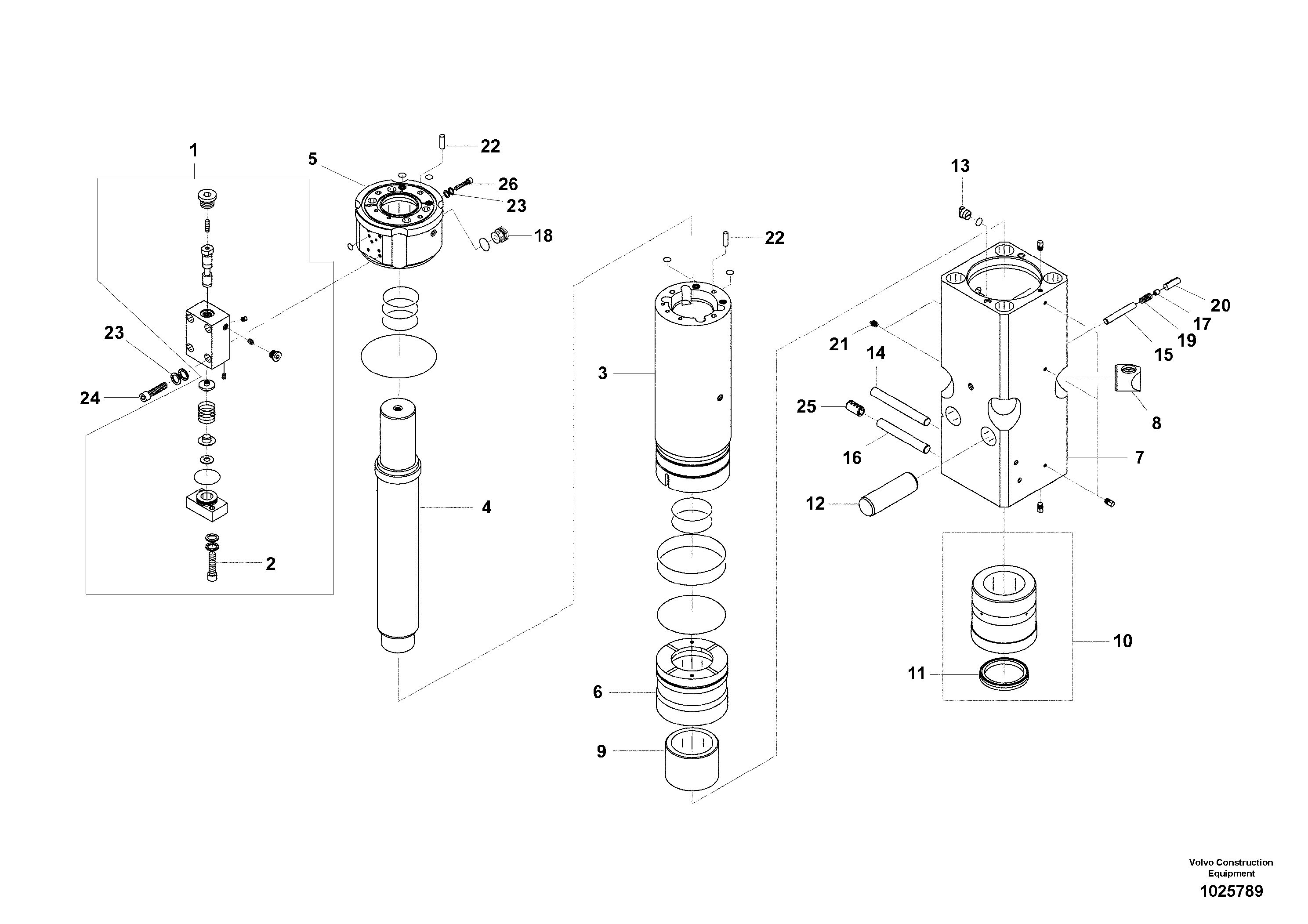 Схема запчастей Volvo EC160B - 38658 Hydraulic Hammer, Accumulator Housing ATTACHMENTS ATTACHMENTS EXCAVATORS BUCKETS&HAMMERS, GEN. B/C