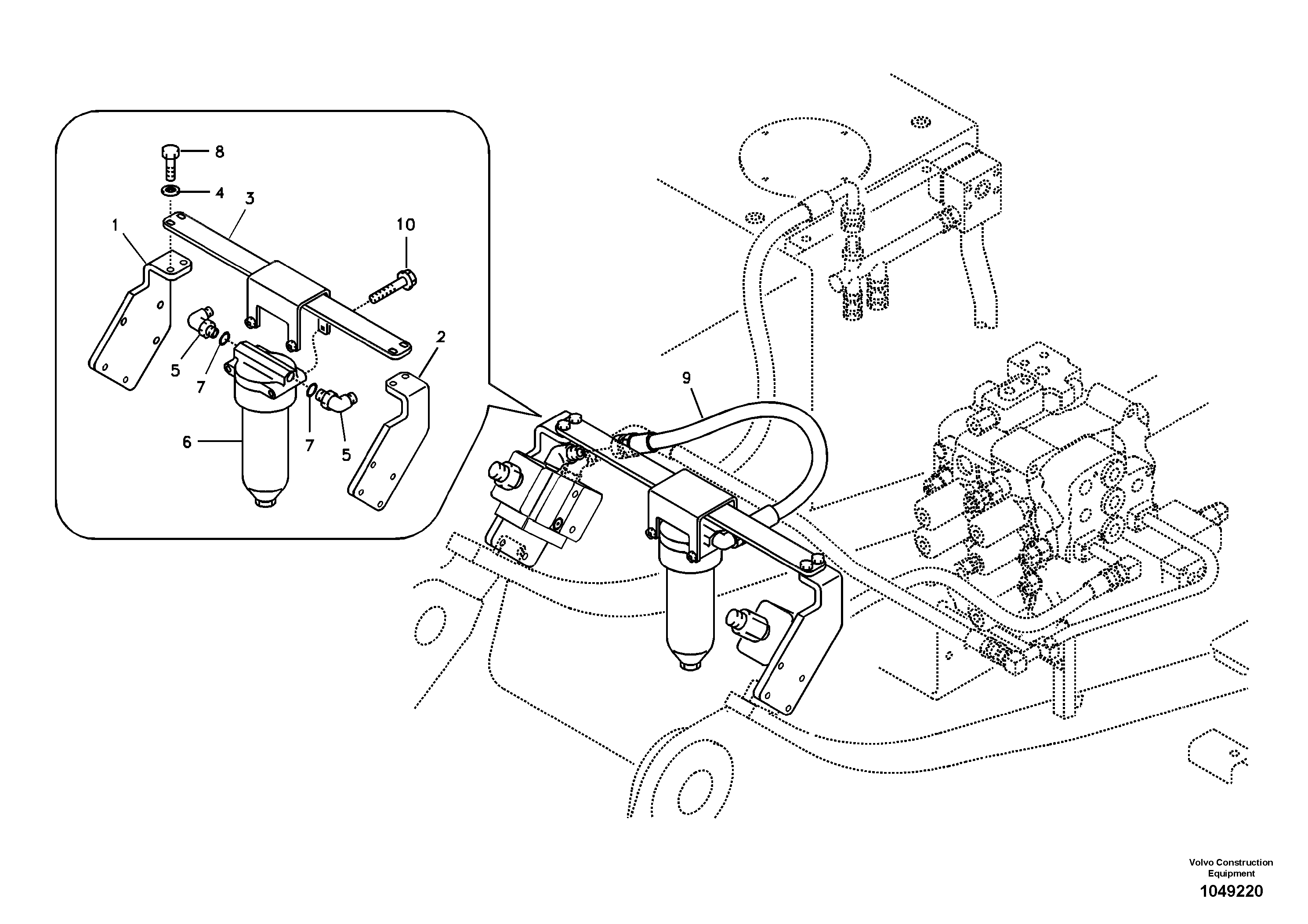 Схема запчастей Volvo EC160B - 25463 Working hydraulic, hammer and shear for return filter EC160B PRIME S/N 12001-