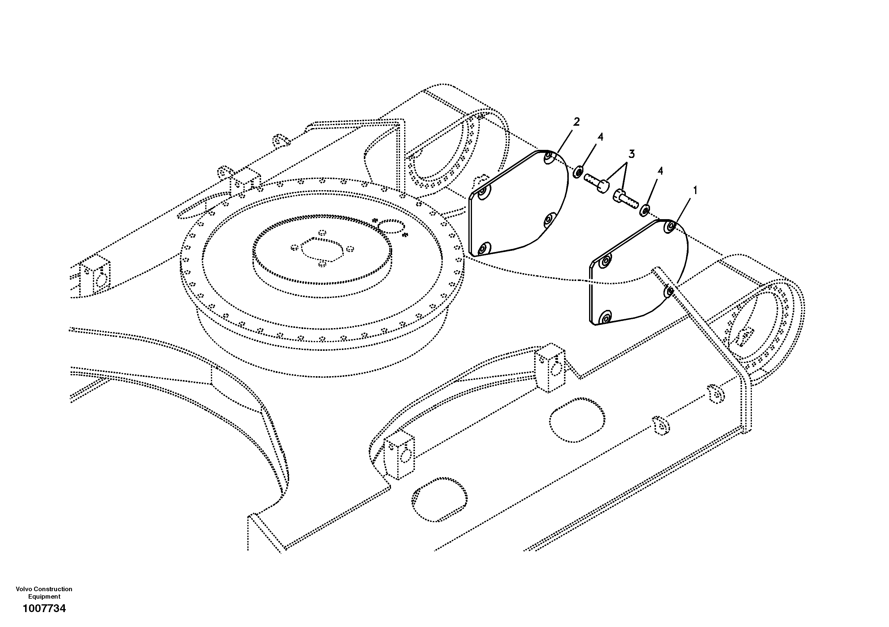 Схема запчастей Volvo EC160B - 11728 Protective plate for travel motor EC160B