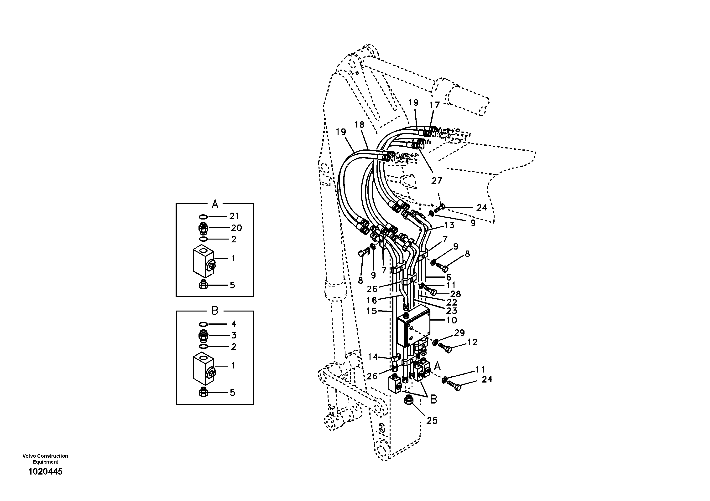 Схема запчастей Volvo EC210B - 32150 Working hydraulic, Forestry EC210B APPENDIX FORESTRY VERSION