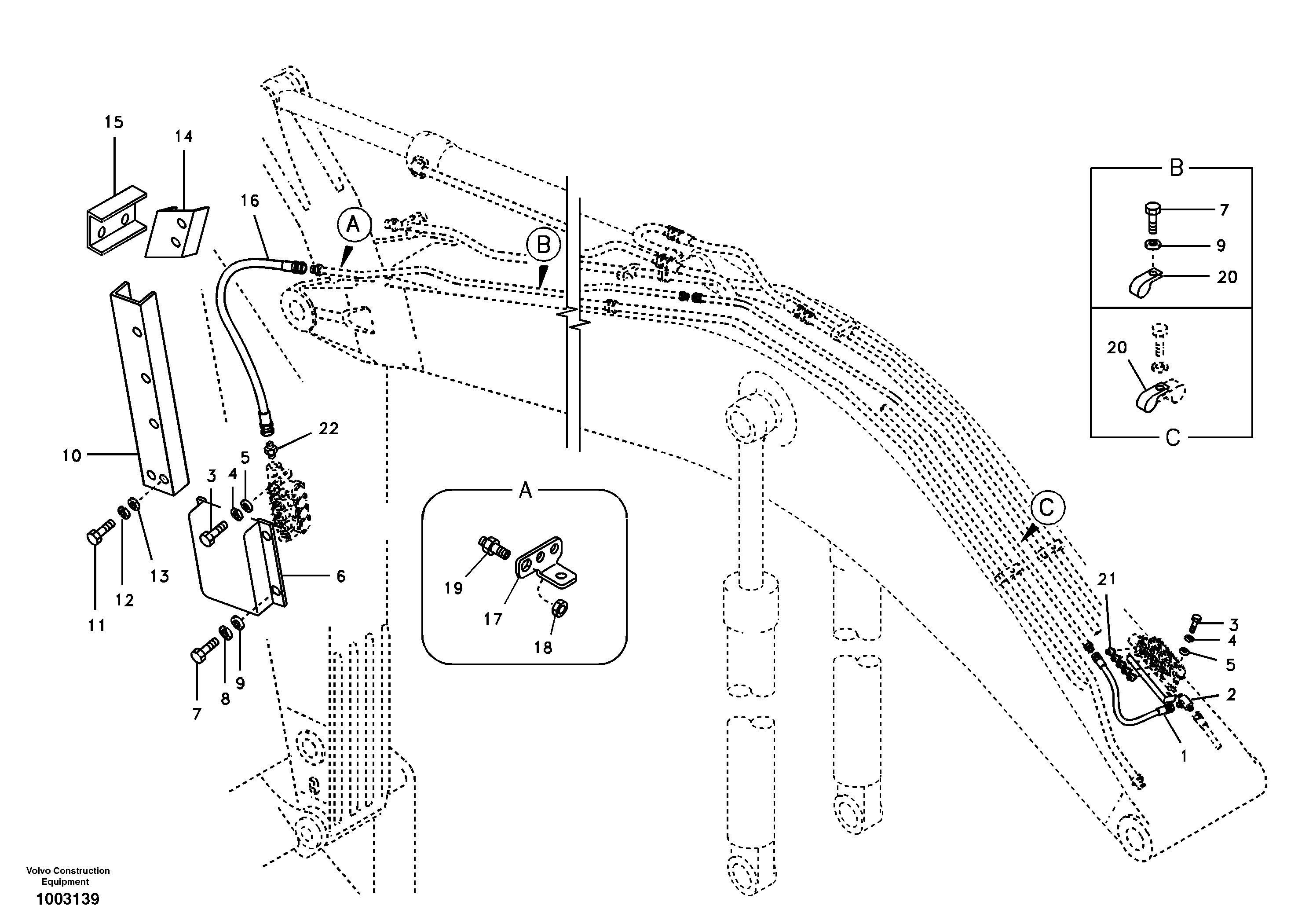 Схема запчастей Volvo EC210B - 12415 Automatic lubricating system, boom EC210B APPENDIX FORESTRY VERSION