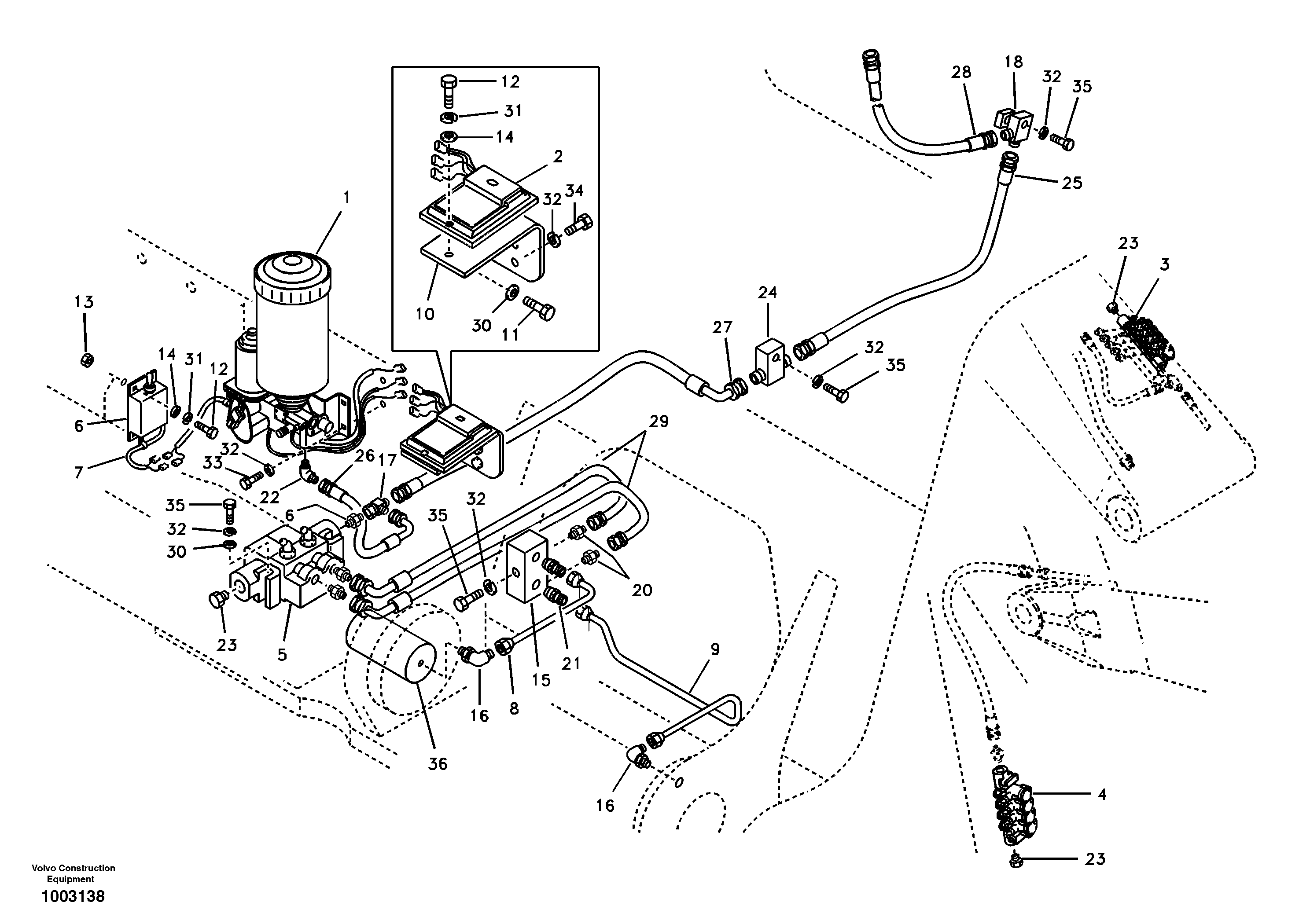 Схема запчастей Volvo EC210B - 45520 Automatic lubrication EC210B APPENDIX FORESTRY VERSION